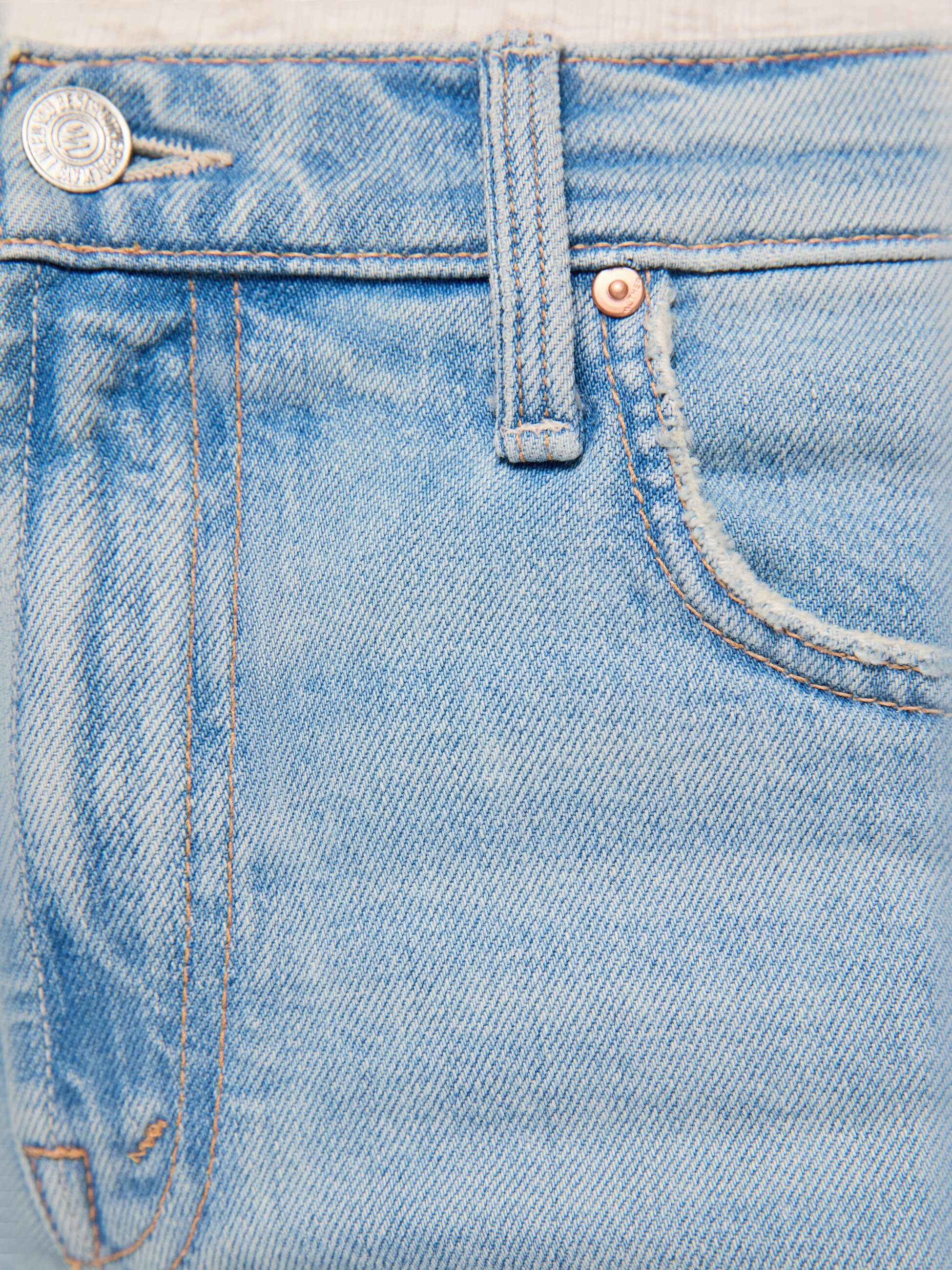 Mother The Newbie Skimp Straight Jeans Hellblau Mid-Rise