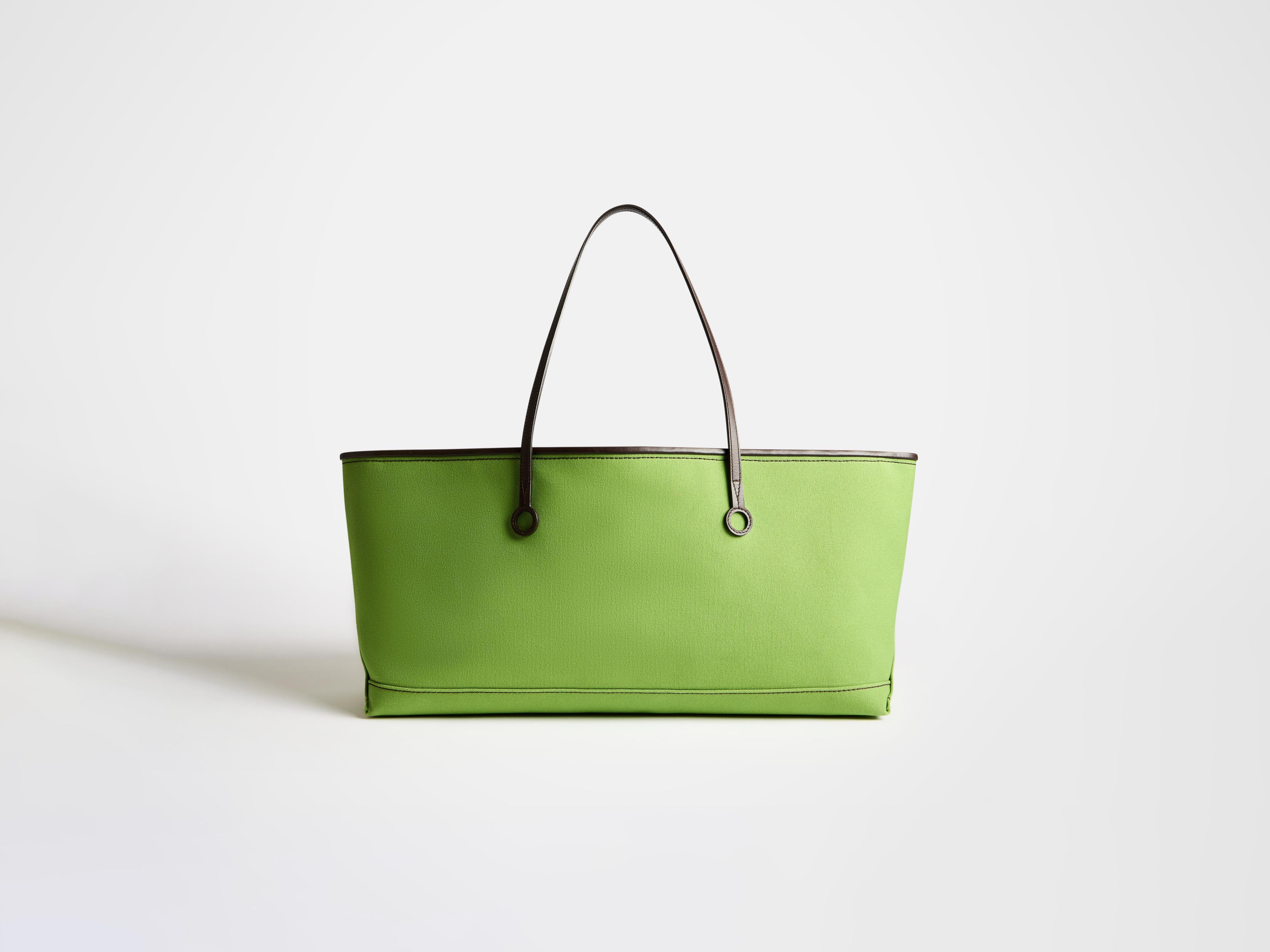 J.W.Anderson Stretch Anchor Tote Grün Canvas Leder