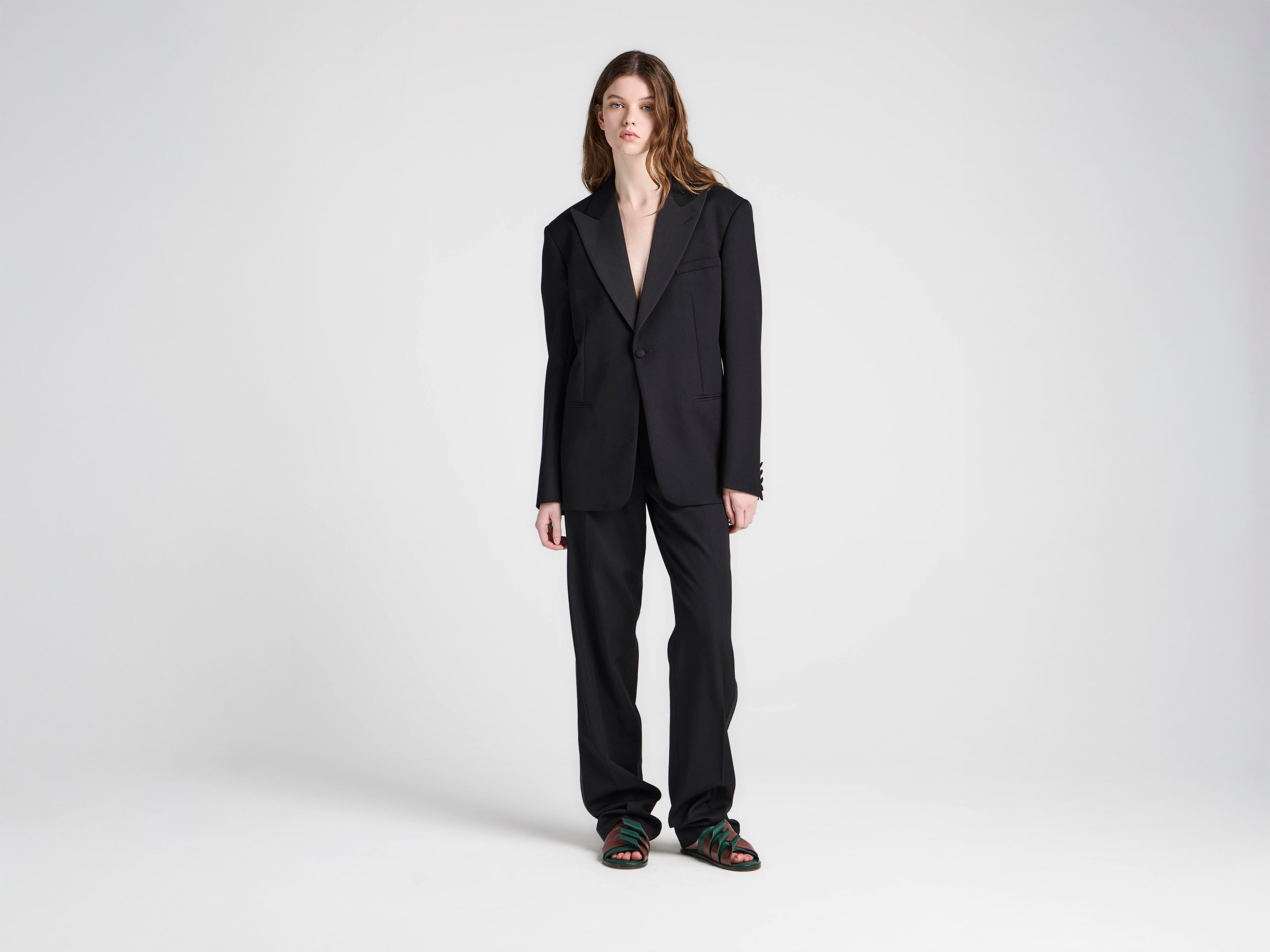 J.W.Anderson Trousers Tailored Tuxedo Hose Schwarz Seide