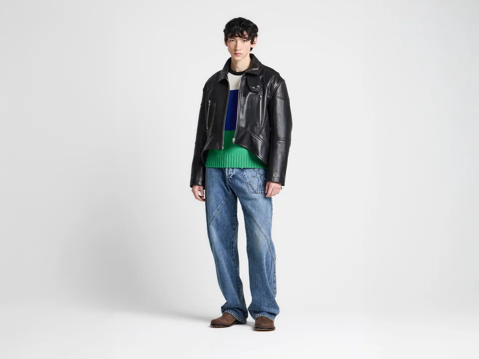 J.W.Anderson Coats & Jackets Curved Hem Bikerjacke Schwarz