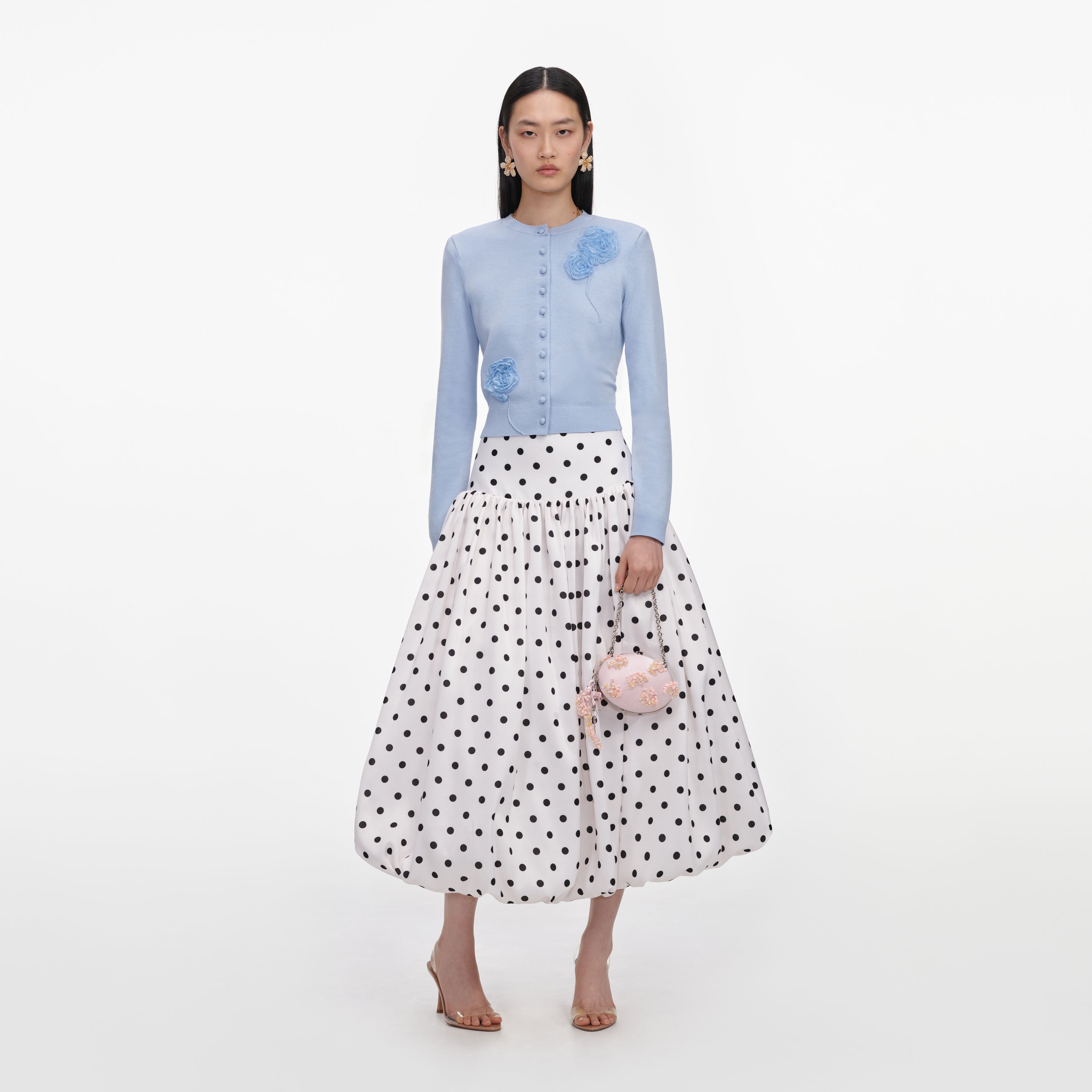 Self Portrait Blue Flower Strickjacke Blau Cardigan Blumen