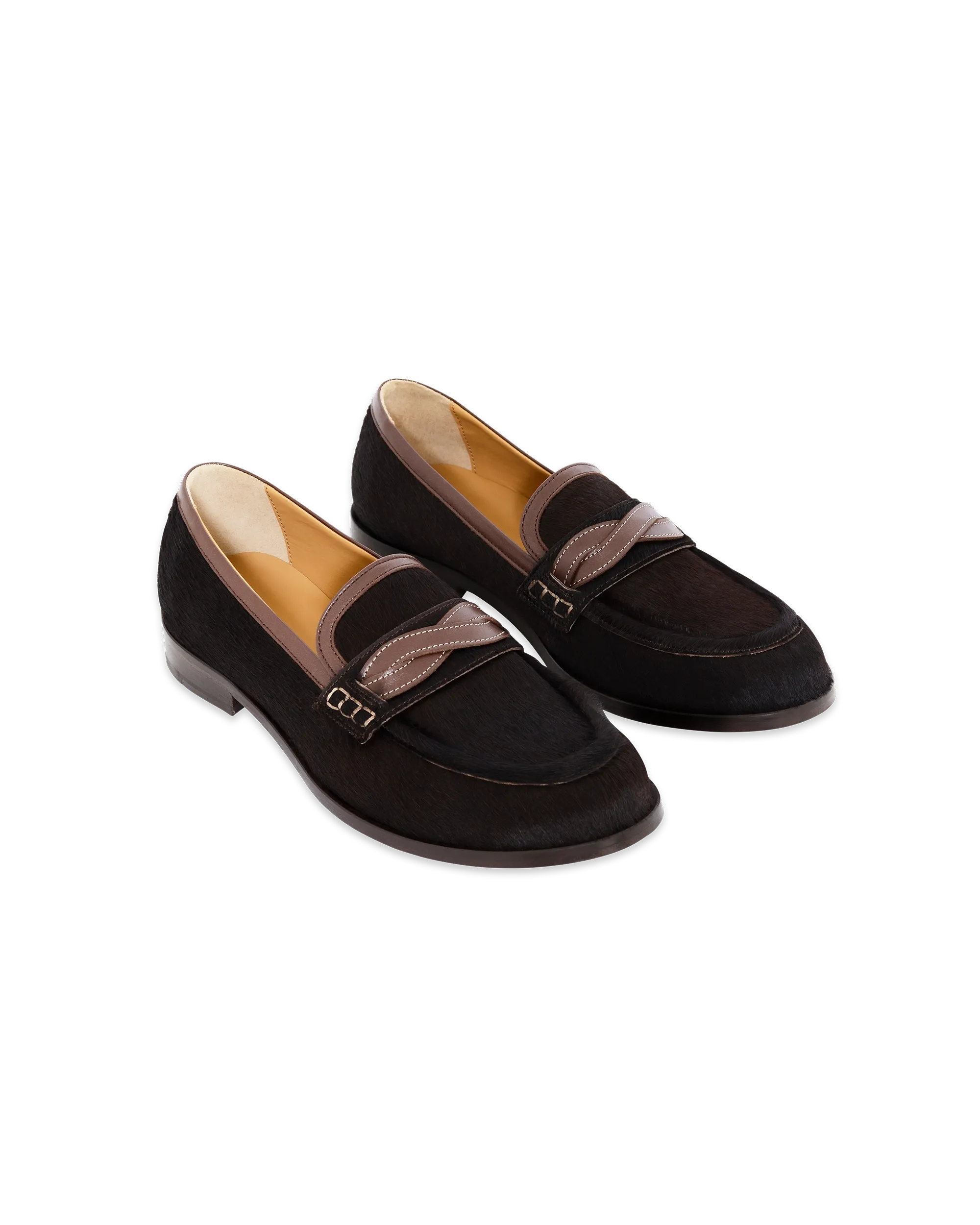 Drôle De Monsieur Mocassin Tresse Loafer Dunkelbraun Leder