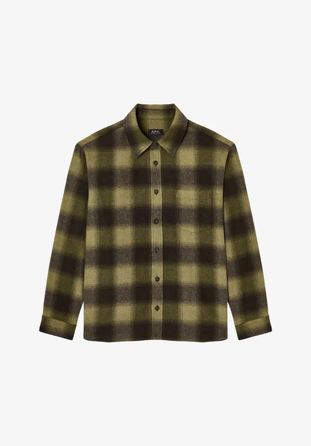 A.P.C. Overshirt Kariert Khaki Wolle XS-XXL