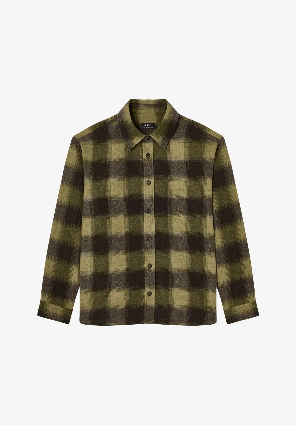 A.P.C. Overshirt Kariert Khaki Wolle XS-XXL
