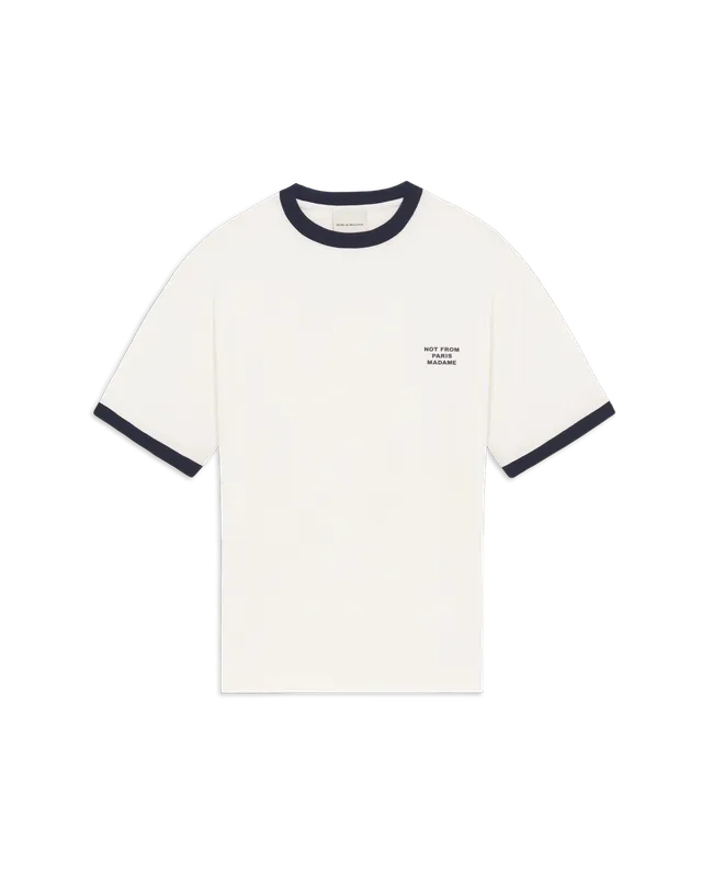 Drôle de Monsieur Slogan T-Shirt Off-White Slim Fit