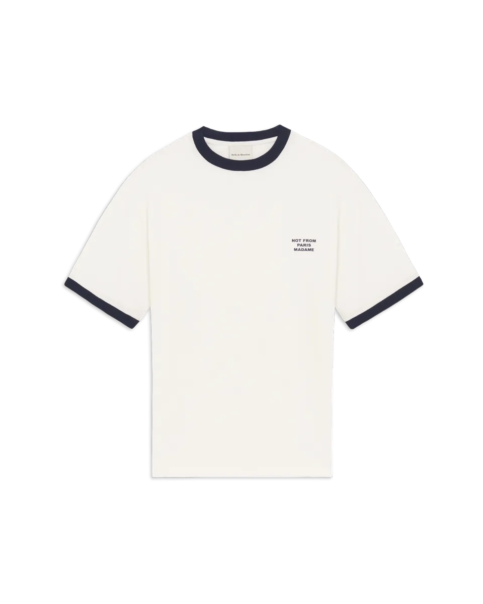 Drôle de Monsieur Slogan T-Shirt Off-White Slim Fit