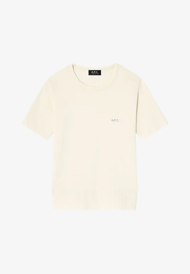 A.P.C. T-Shirt Eng ecru Mikrologo Bio-Baumwolle Gr. M