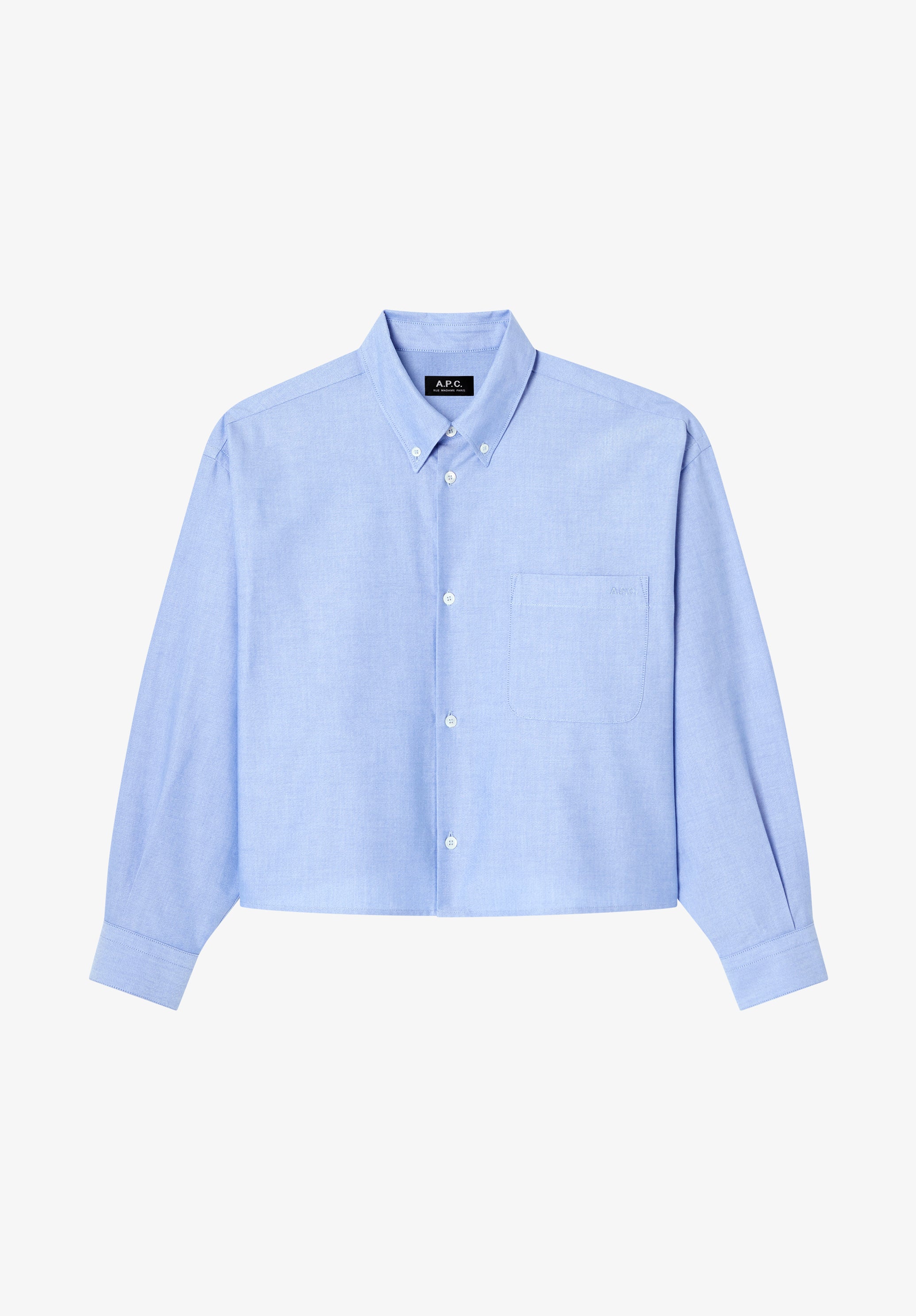 A.P.C. Oxford Hemd hellblau kurz Baumwolle Damen