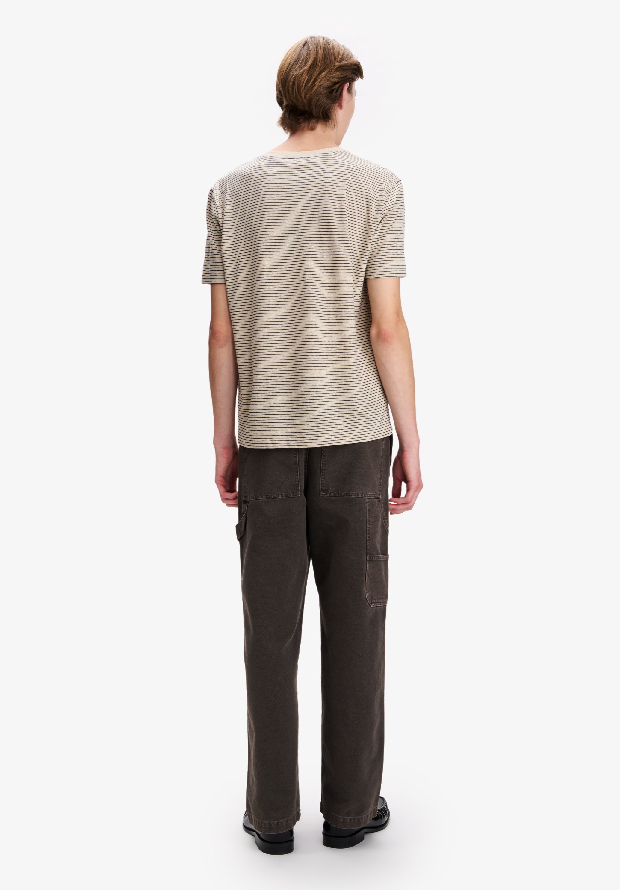 A.P.C. Streifen T-Shirt Ecru Bio-Baumwolle