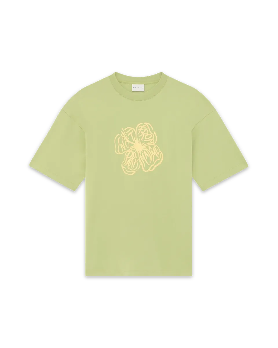 Drôle De Monsieur T-Shirt Slogan Hibiscus Shirt Helloliv Baumwolle