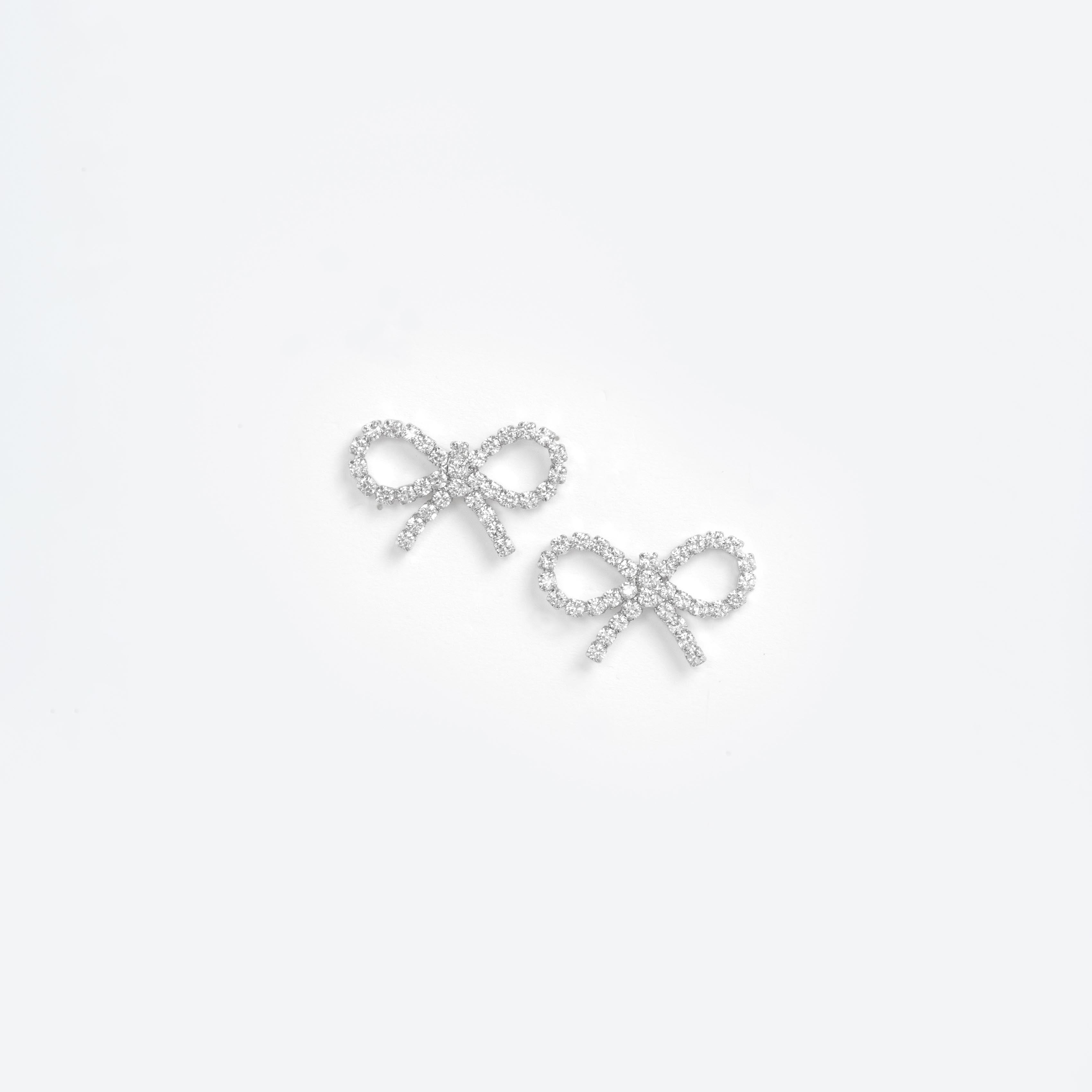 Self Portrait Mini Bow Crystal Ohrringe Silber Kristall
