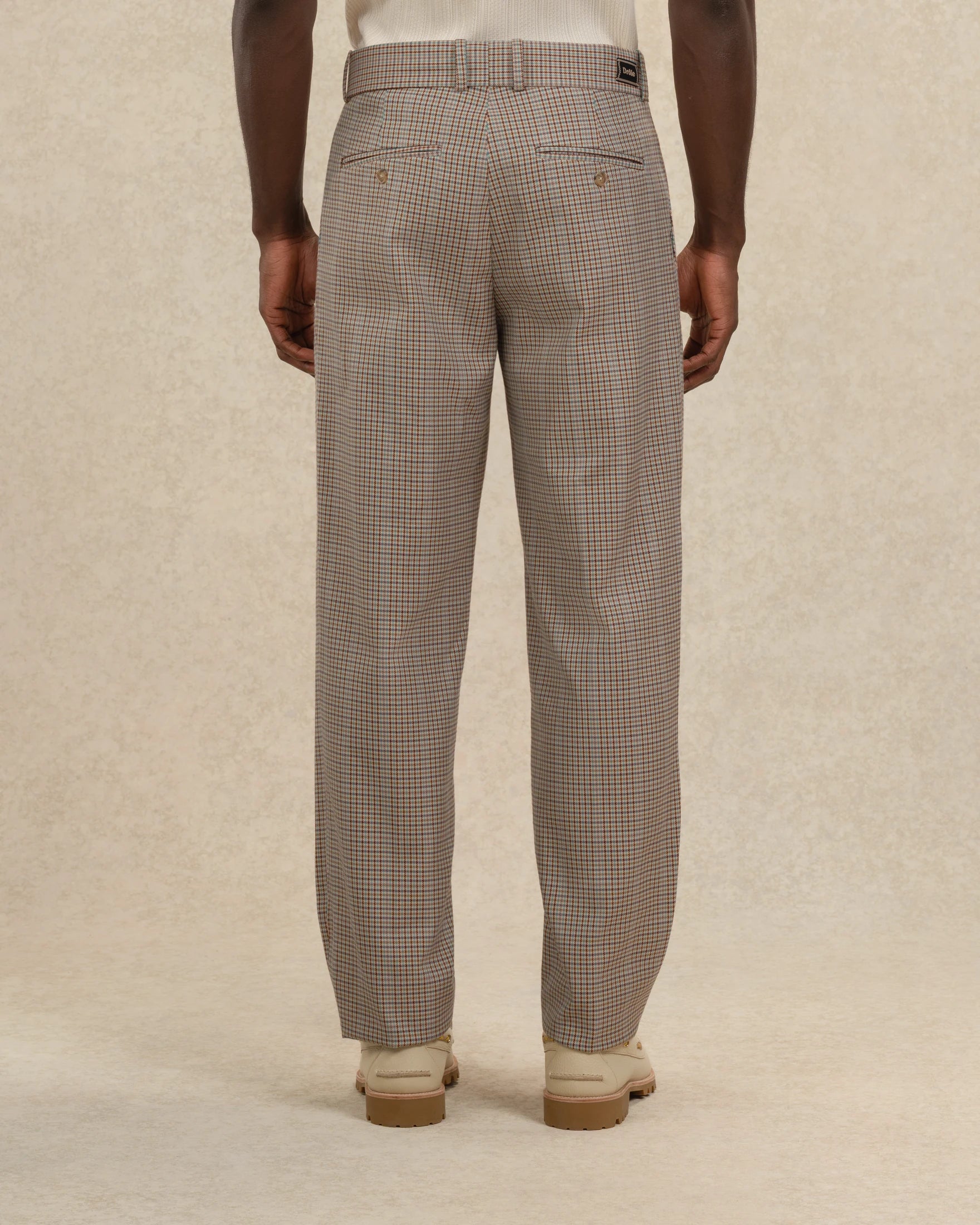 Drôle De Monsieur Pantalon à Plis Carreaux Hose Beige Karo