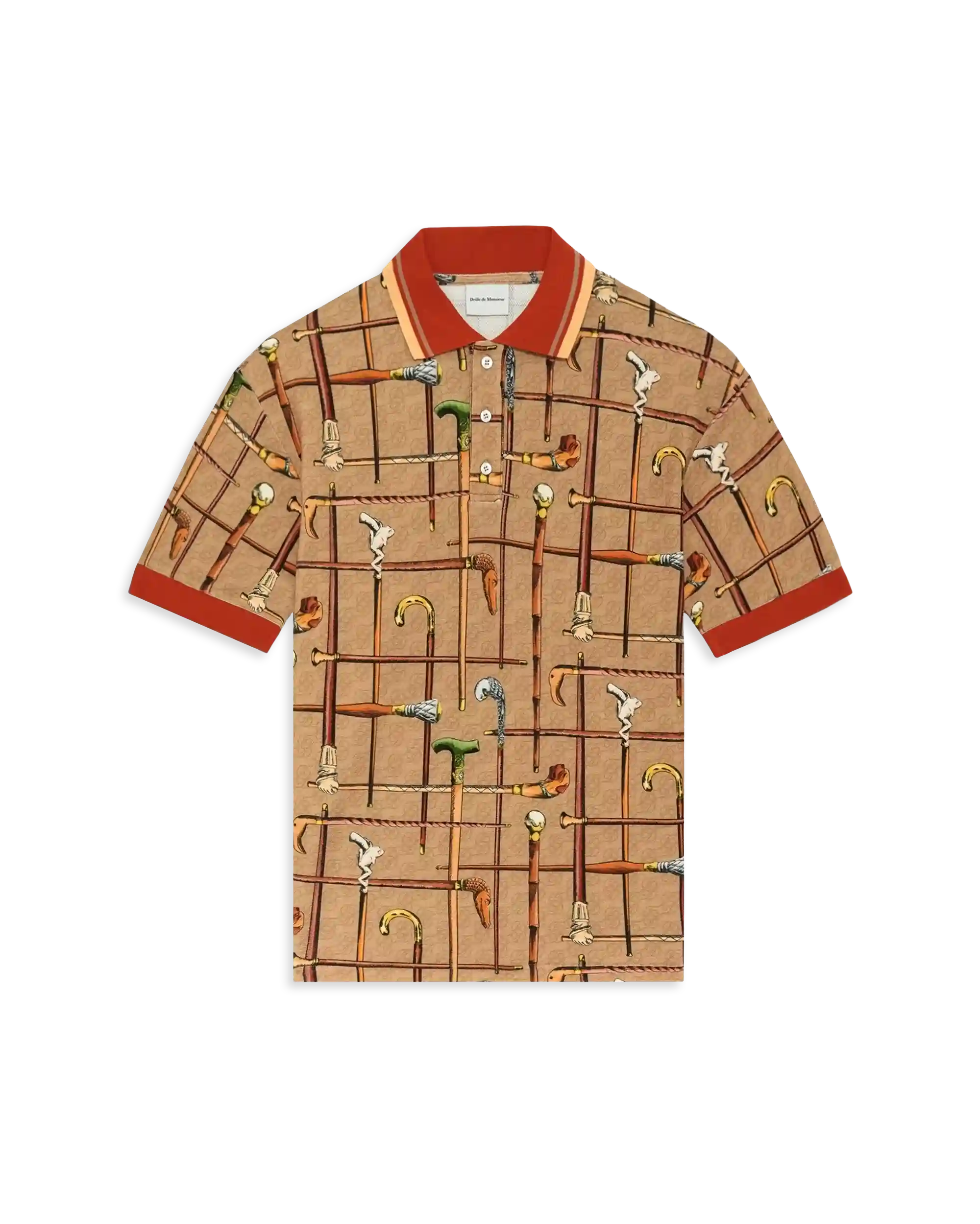 Drôle De Monsieur Polo Cannes Polo Dunkelbeige Print