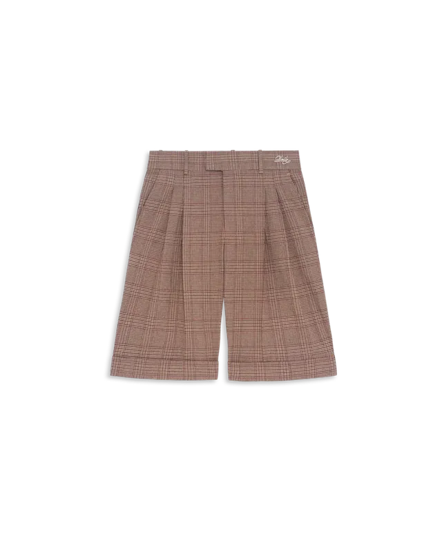 Drôle De Monsieur Prince Of Wales Tailored Shorts braun Wolle