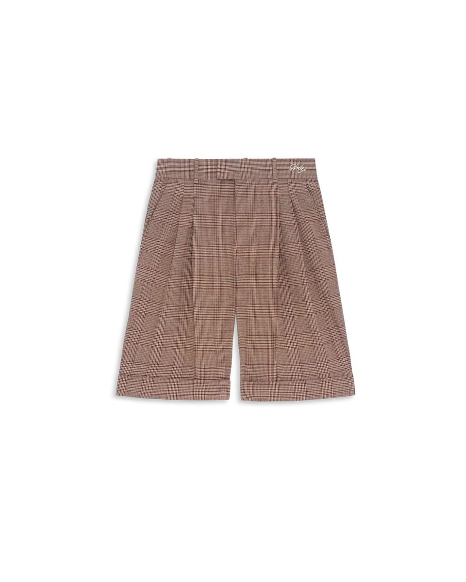 Drôle De Monsieur Prince Of Wales Tailored Shorts braun Wolle