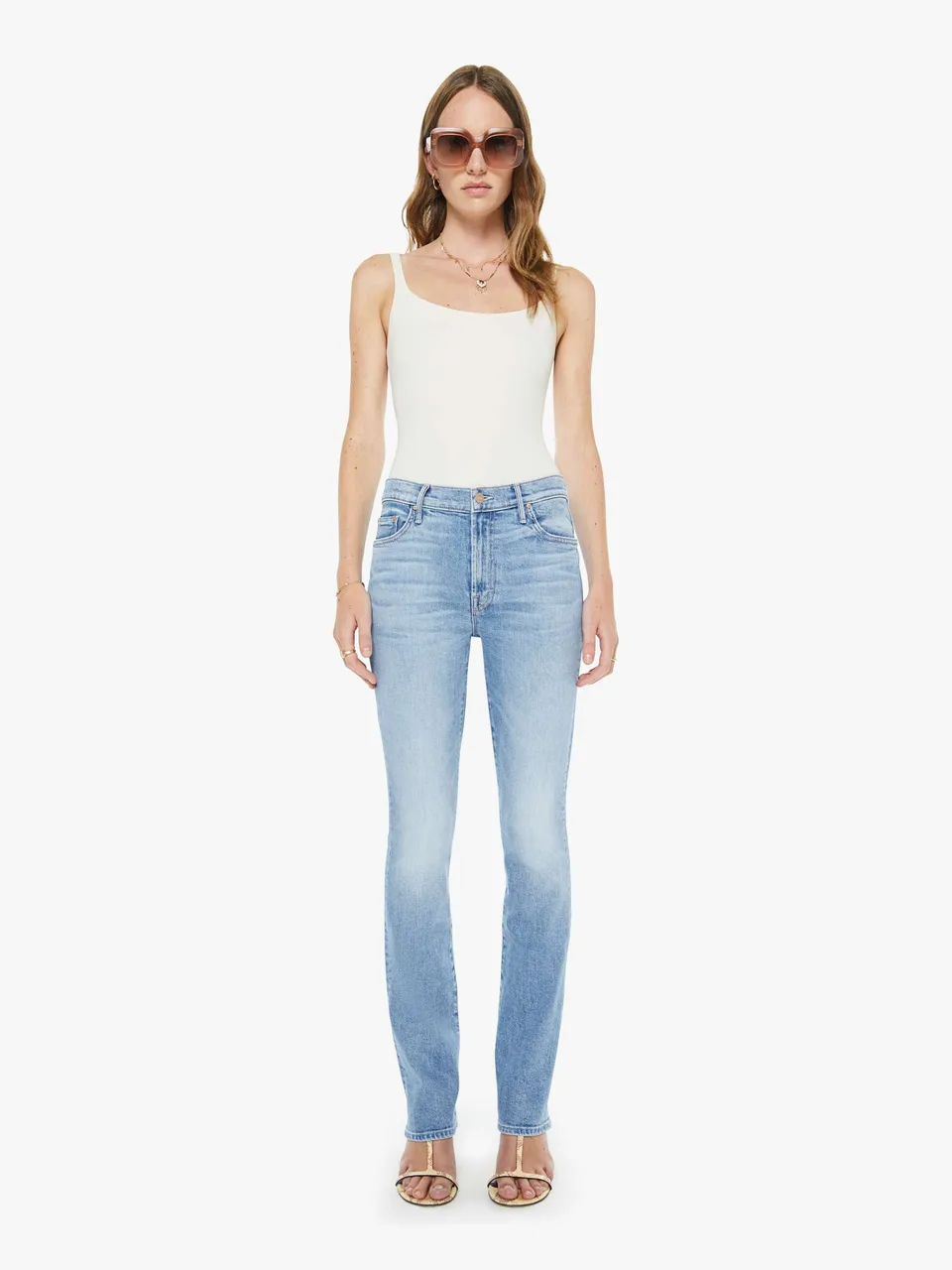 Mother The Insider Skimp Bootcut Jeans Hellblau