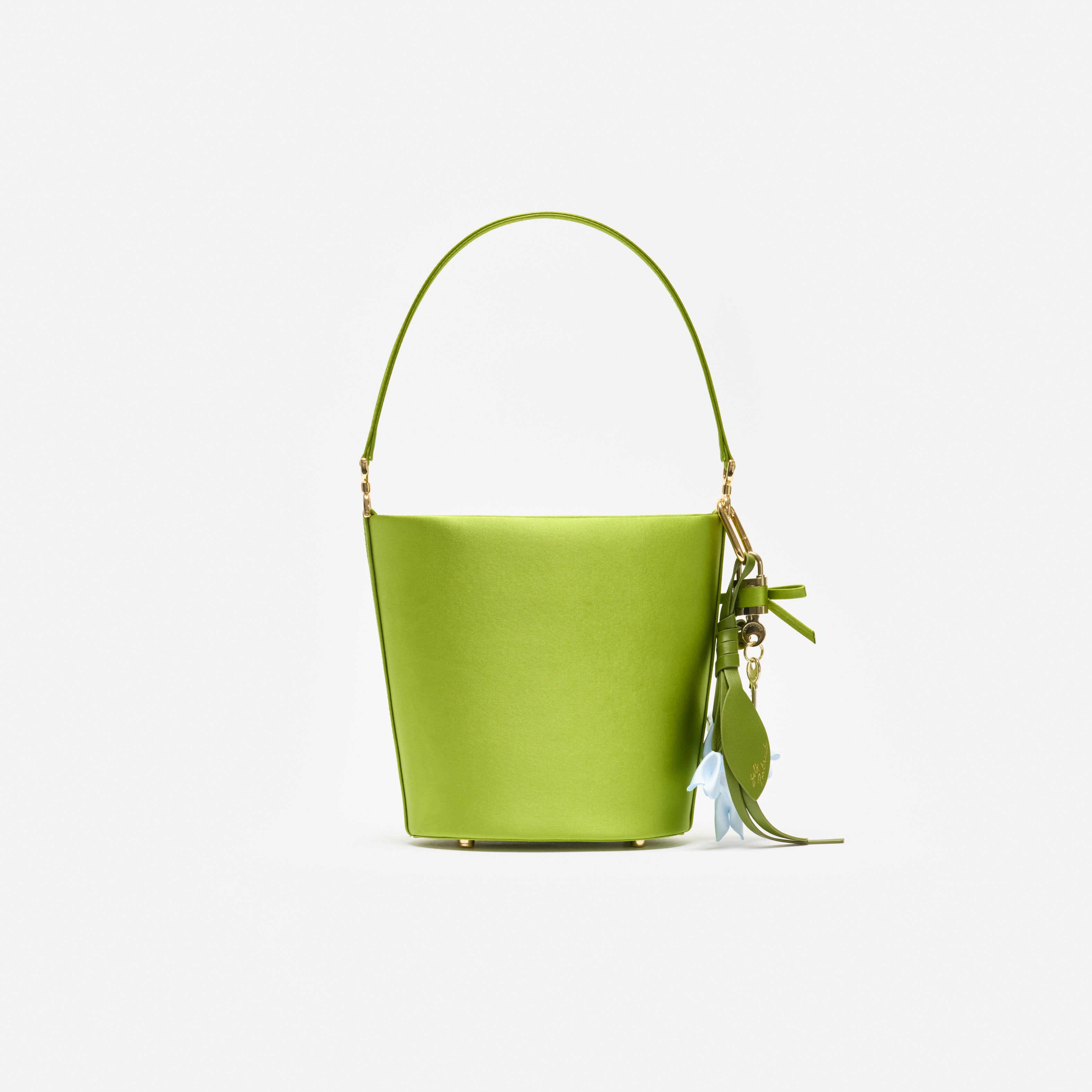 Self Portrait Green Satin Bucket Bag Tasche grün Satin
