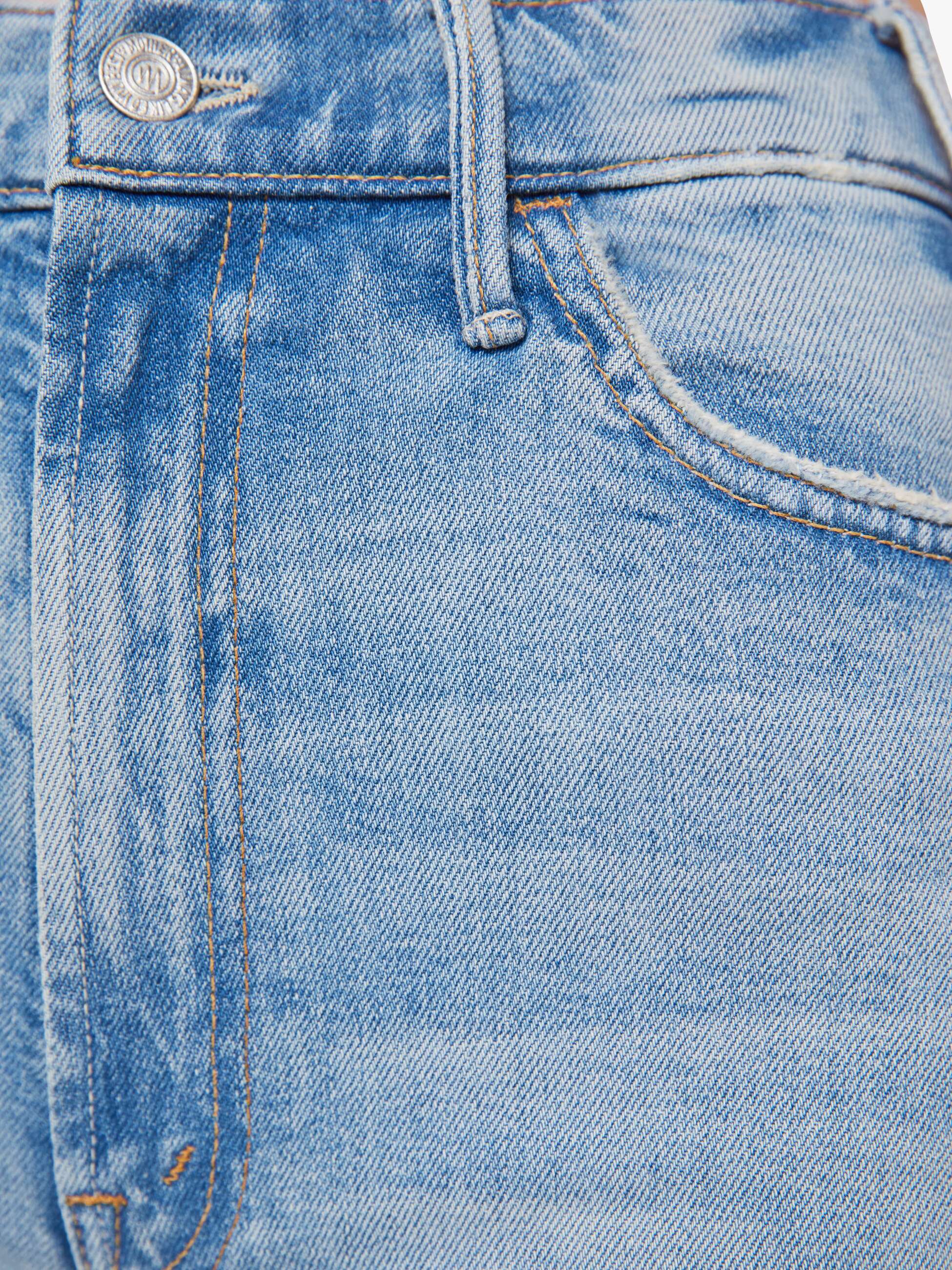 Mother Denim Hustler Roller Sneak Jeans Hellblau Weit