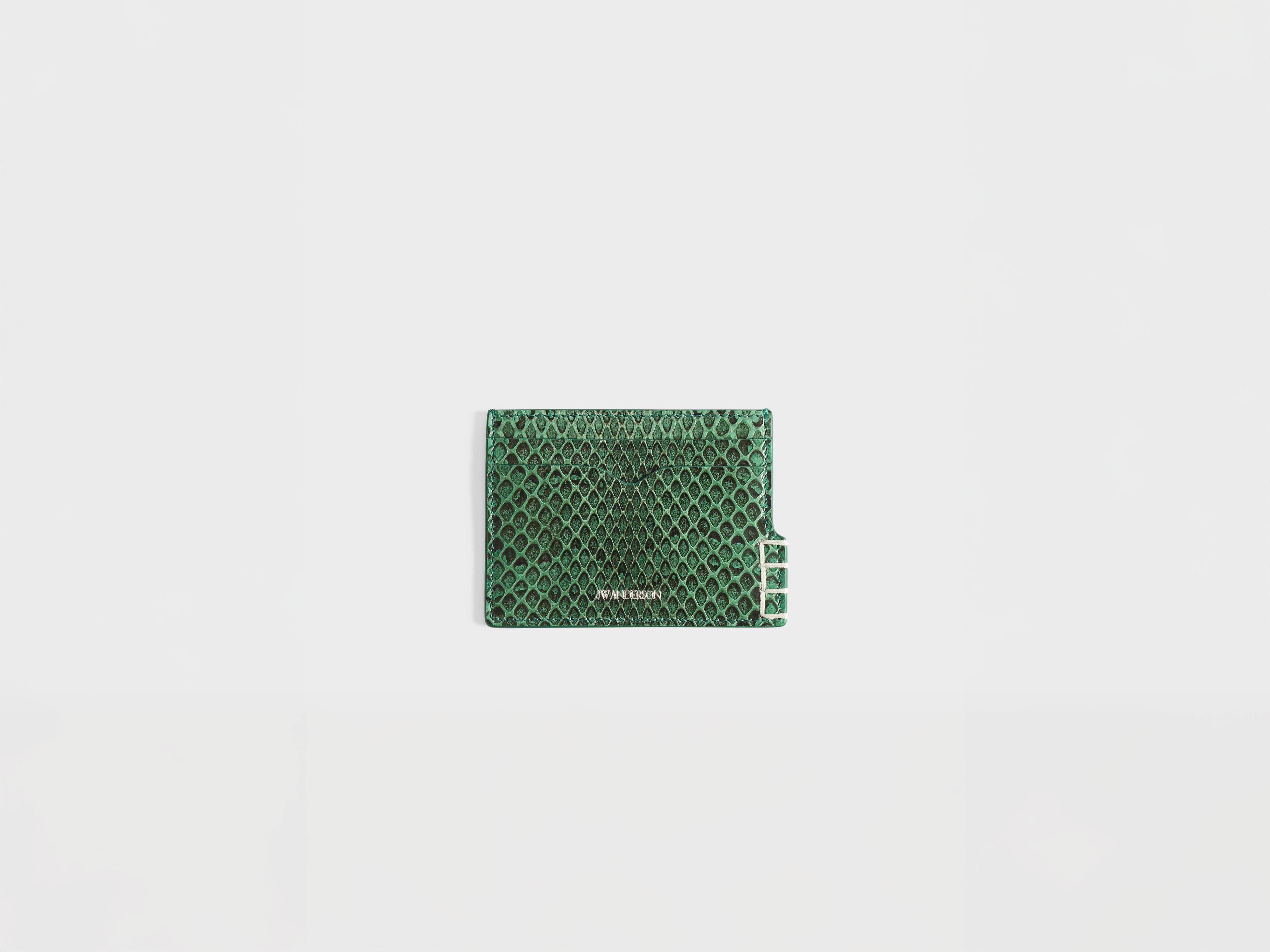 J.W.Anderson Loafer Card Holder Kartenetui Grün Leder