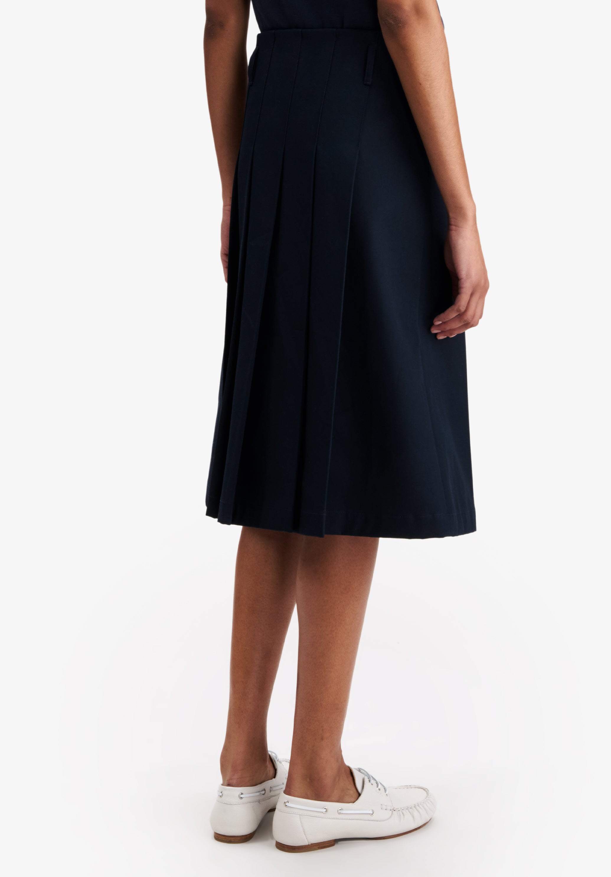 A.P.C. Plisseerock Größe 38 Marineblau Baumwolle