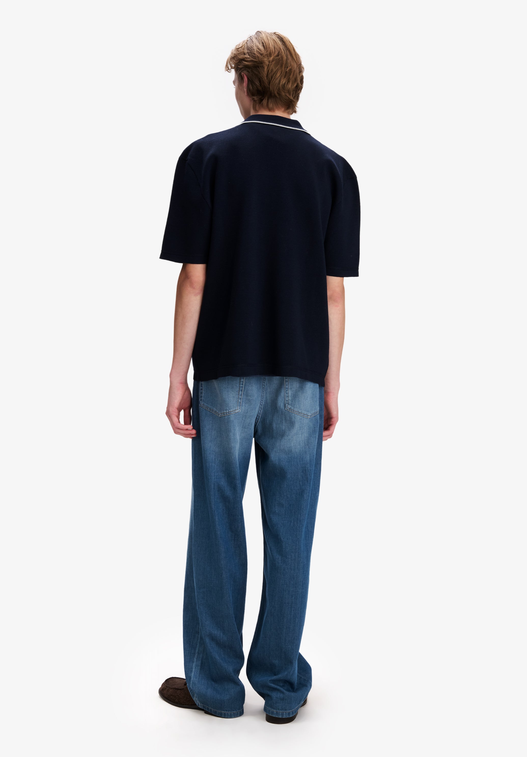 A.P.C. Polohemd Paspelkragen Poloshirt Marineblau M