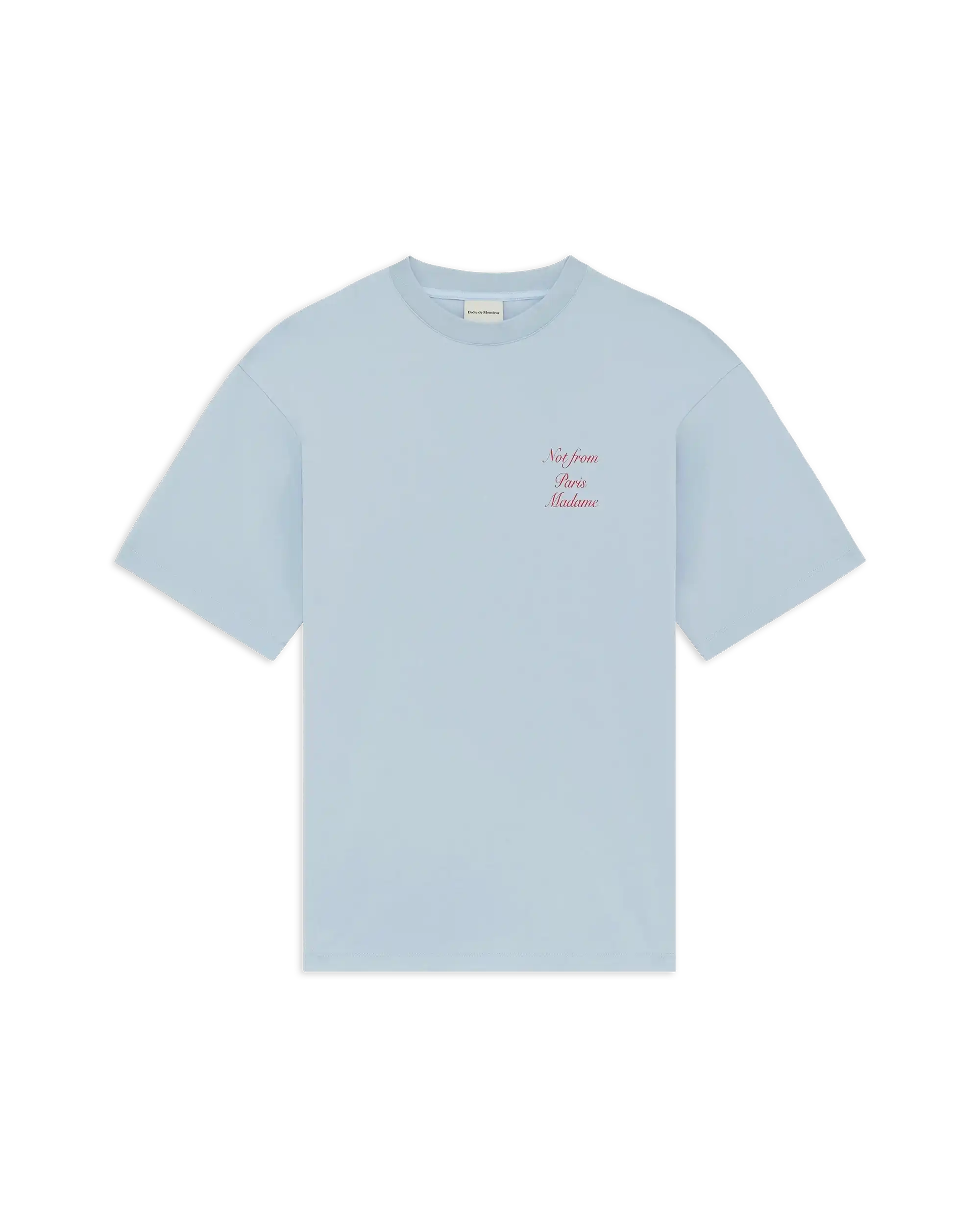 Drôle De Monsieur Slogan Calligraphy T-Shirt hellblau Baumwolle