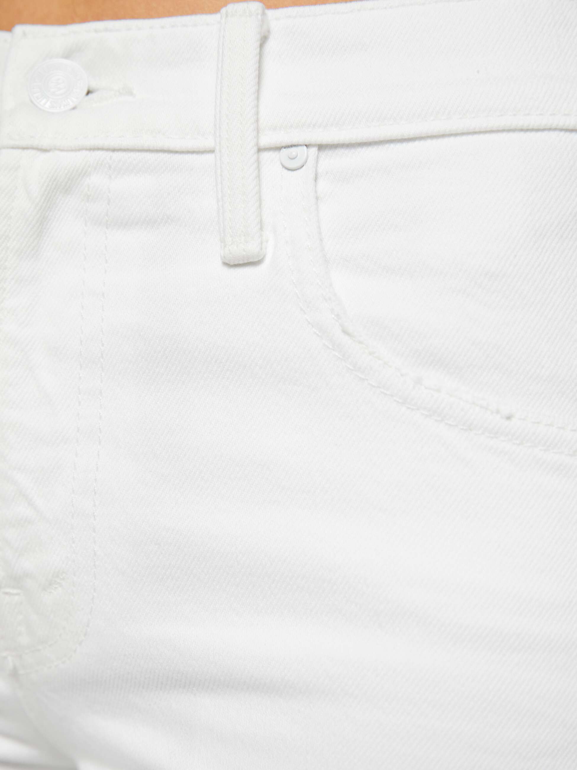 MOTHER Denim The Bookie Skimp Jeans Picket Fence Weiss Bootcut
