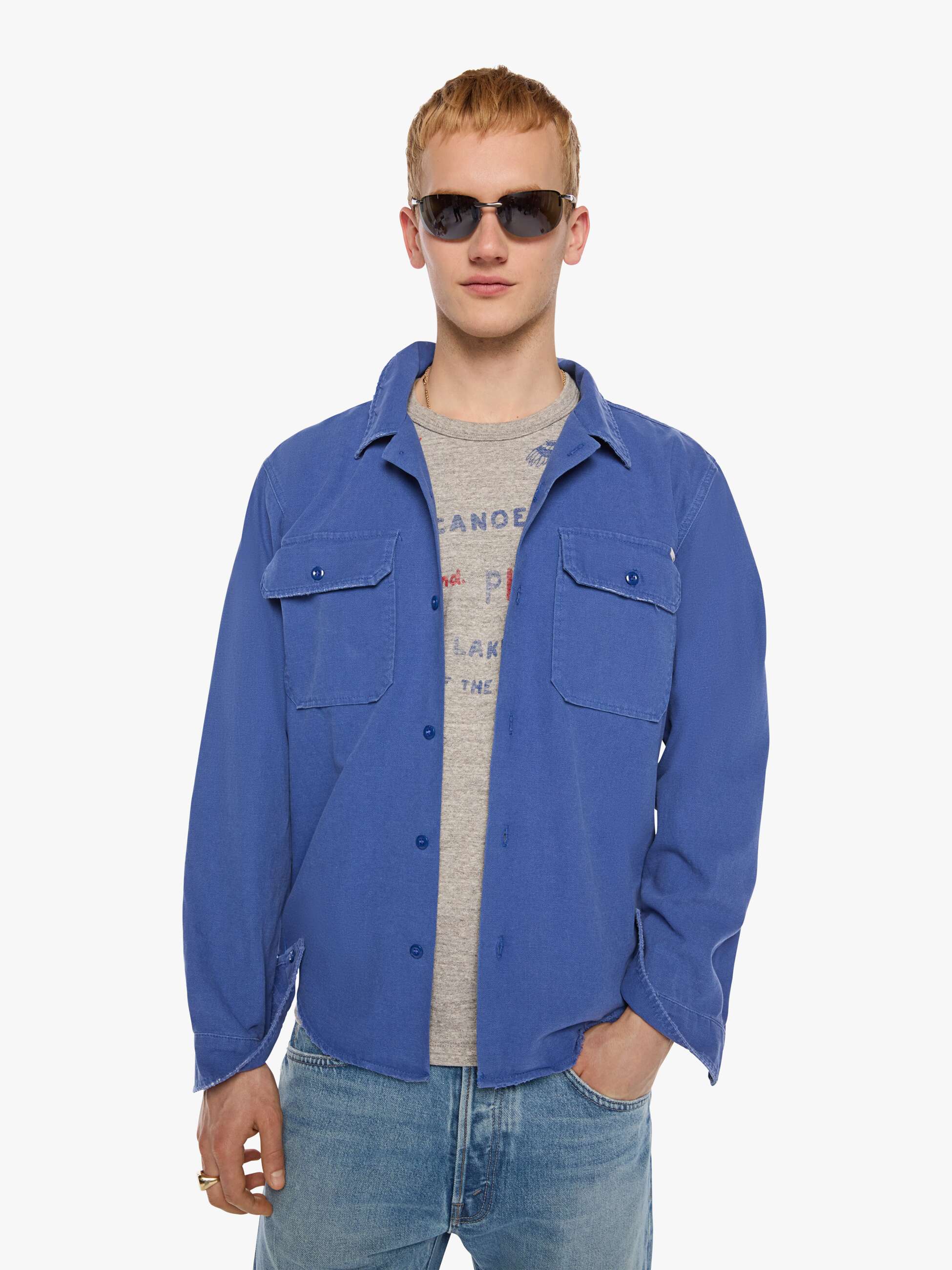 Mother The Tactical Rounded Freeze Jacke Blue Prints royalblau