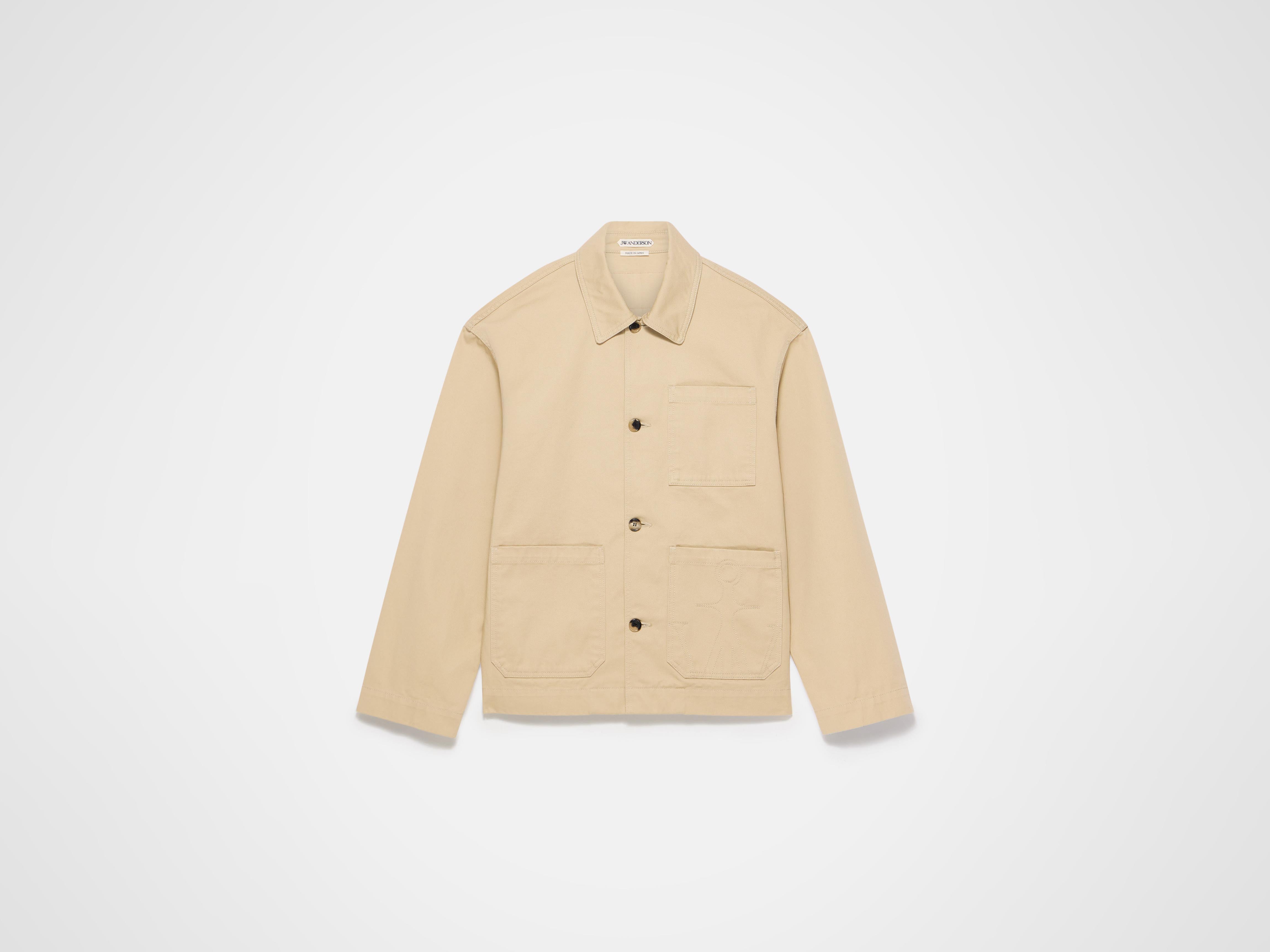 J.W.Anderson Jacke Herren Beige Patch Pocket Lederdetail