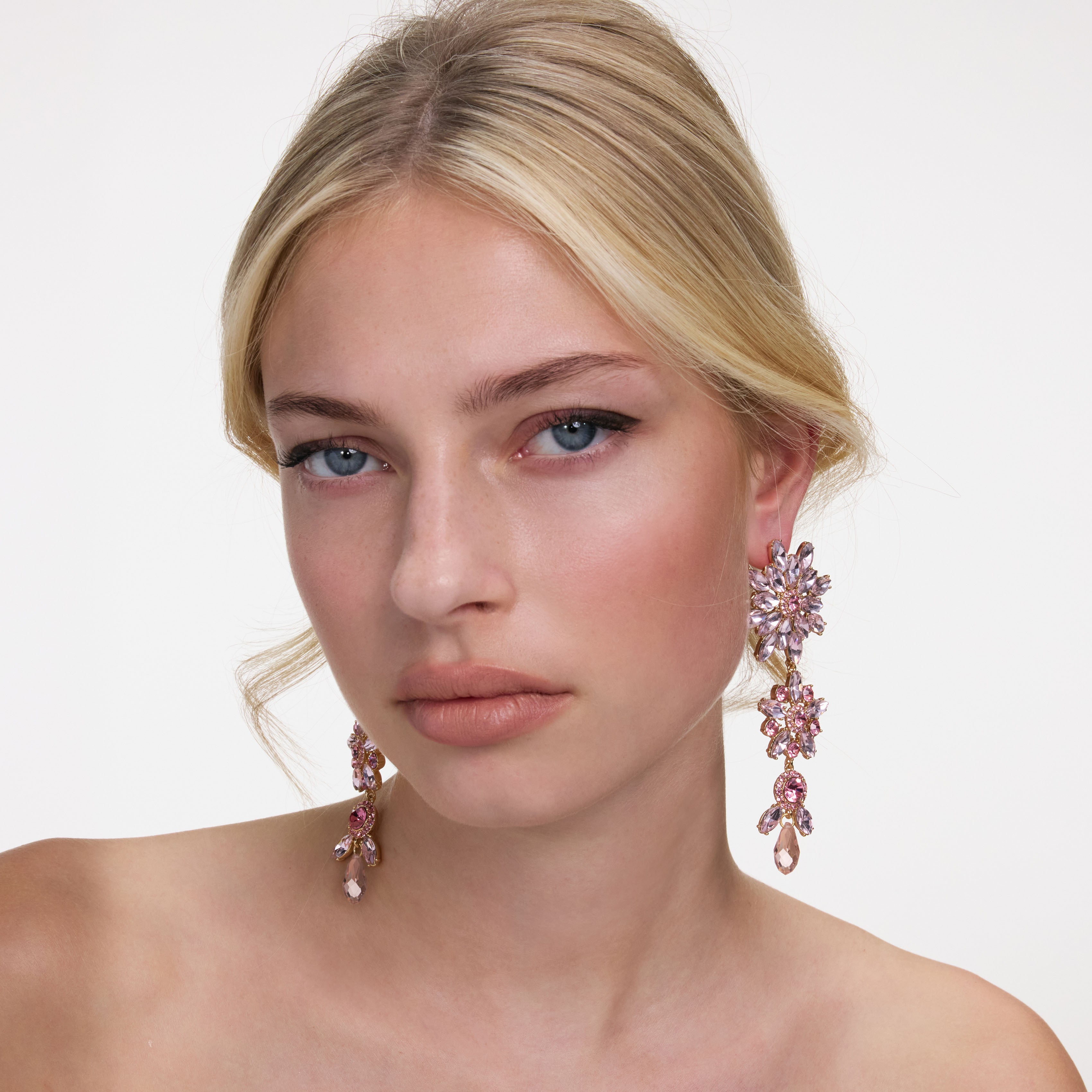 Self Portrait Jewellery Pink Crystal Ohrringe One Size Blume