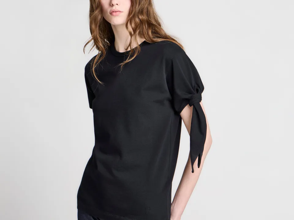 J.W.Anderson Shirts Knotted Sleeve T-Shirt Damen Schwarz Anker-Stick
