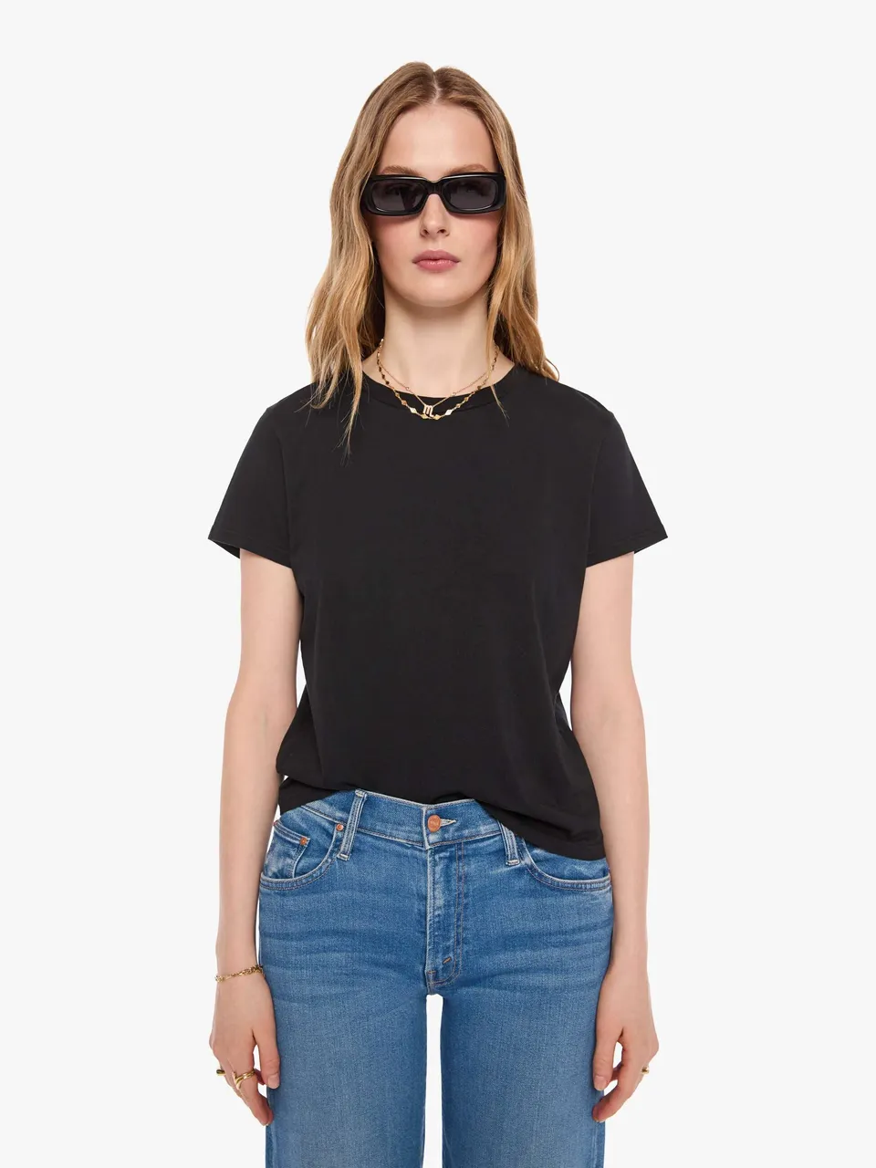 Mother The Lil Goodie Goodie T-Shirt Schwarz Supima Baumwolle