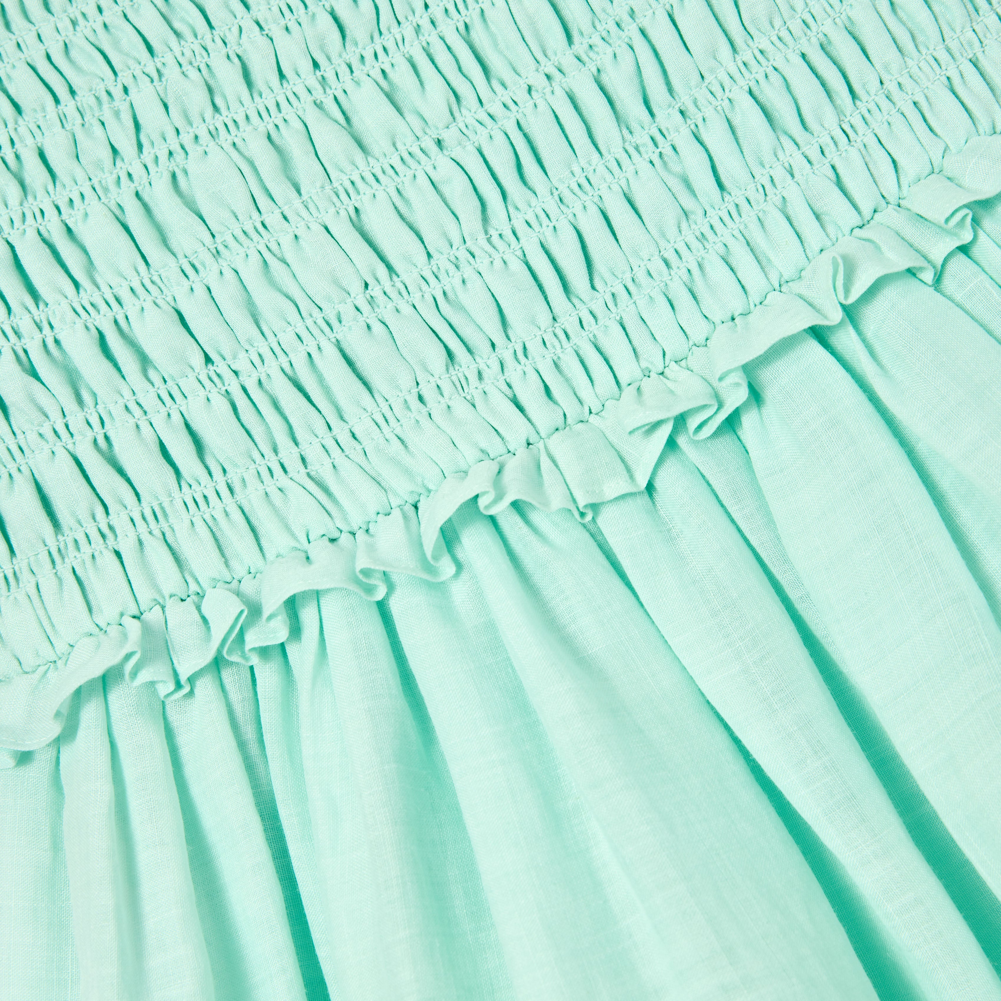 Self Portrait Dresses Mint Ramie Kinderkleid Grün Ramie