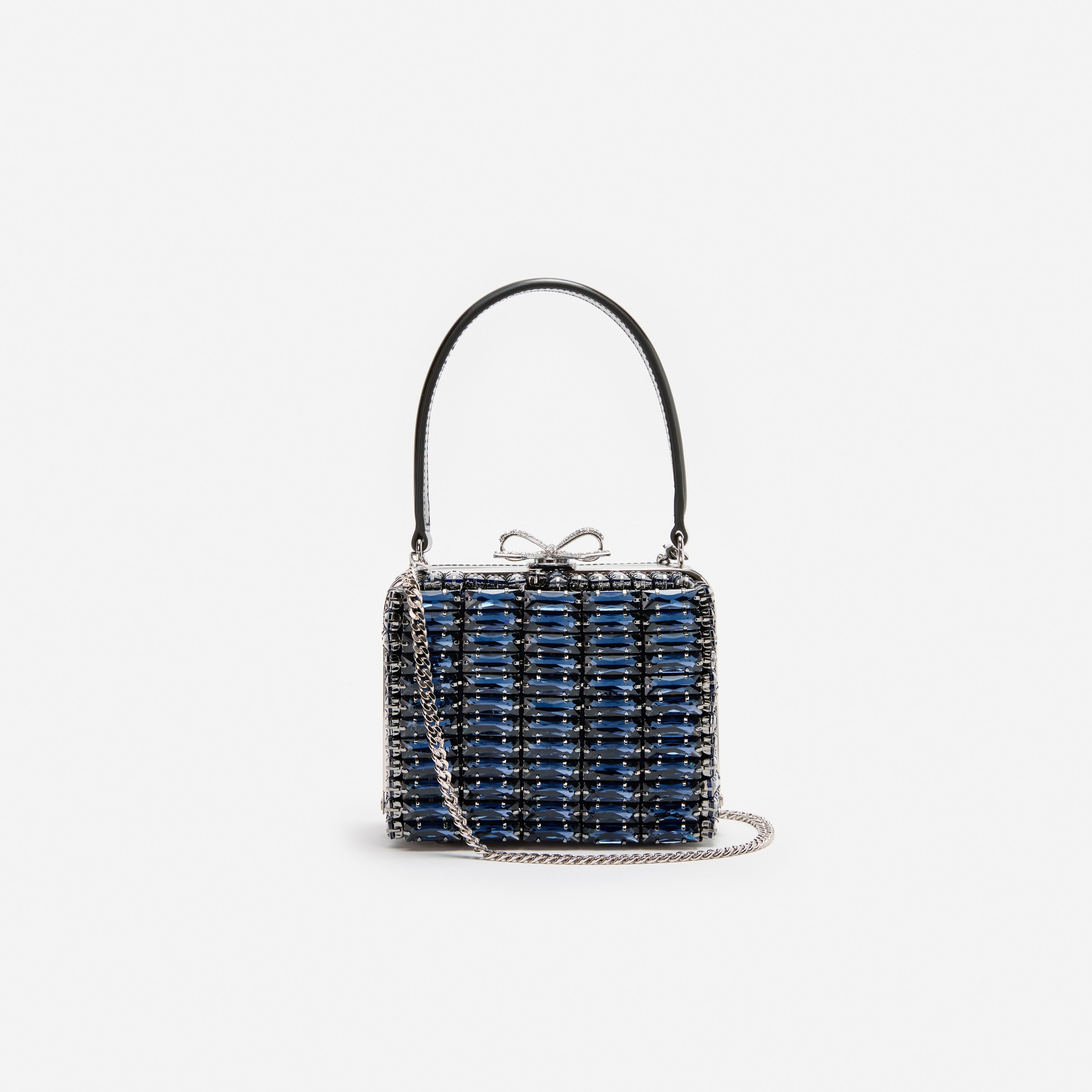 Self Portrait Navy Crystal Micro Bag Tasche Blau Kristall