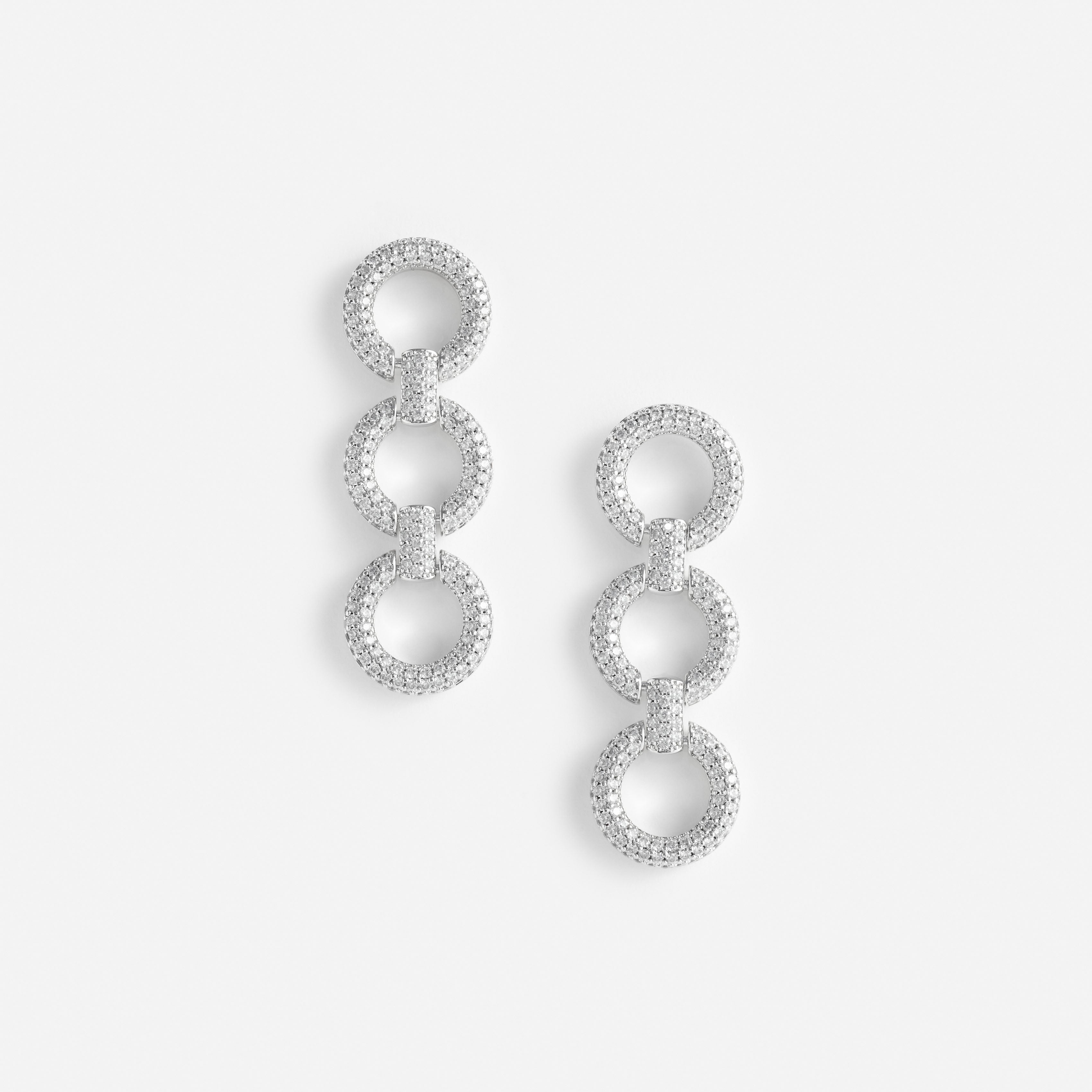 Self Portrait Jewellery Crystal Link Ohrringe Silber Kristall