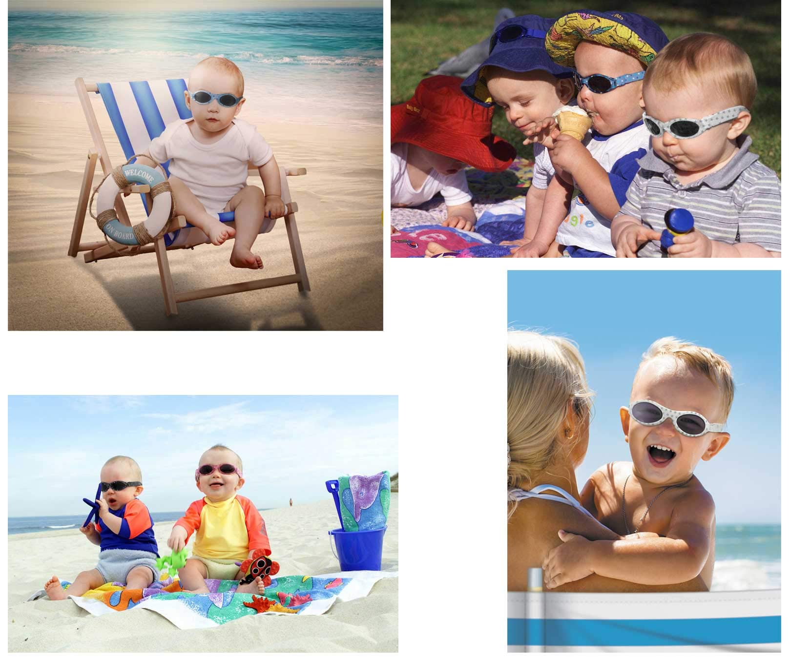 Dooky Baby Banz Sonnenbrille 0-2 Jahre Light Grey Crowns