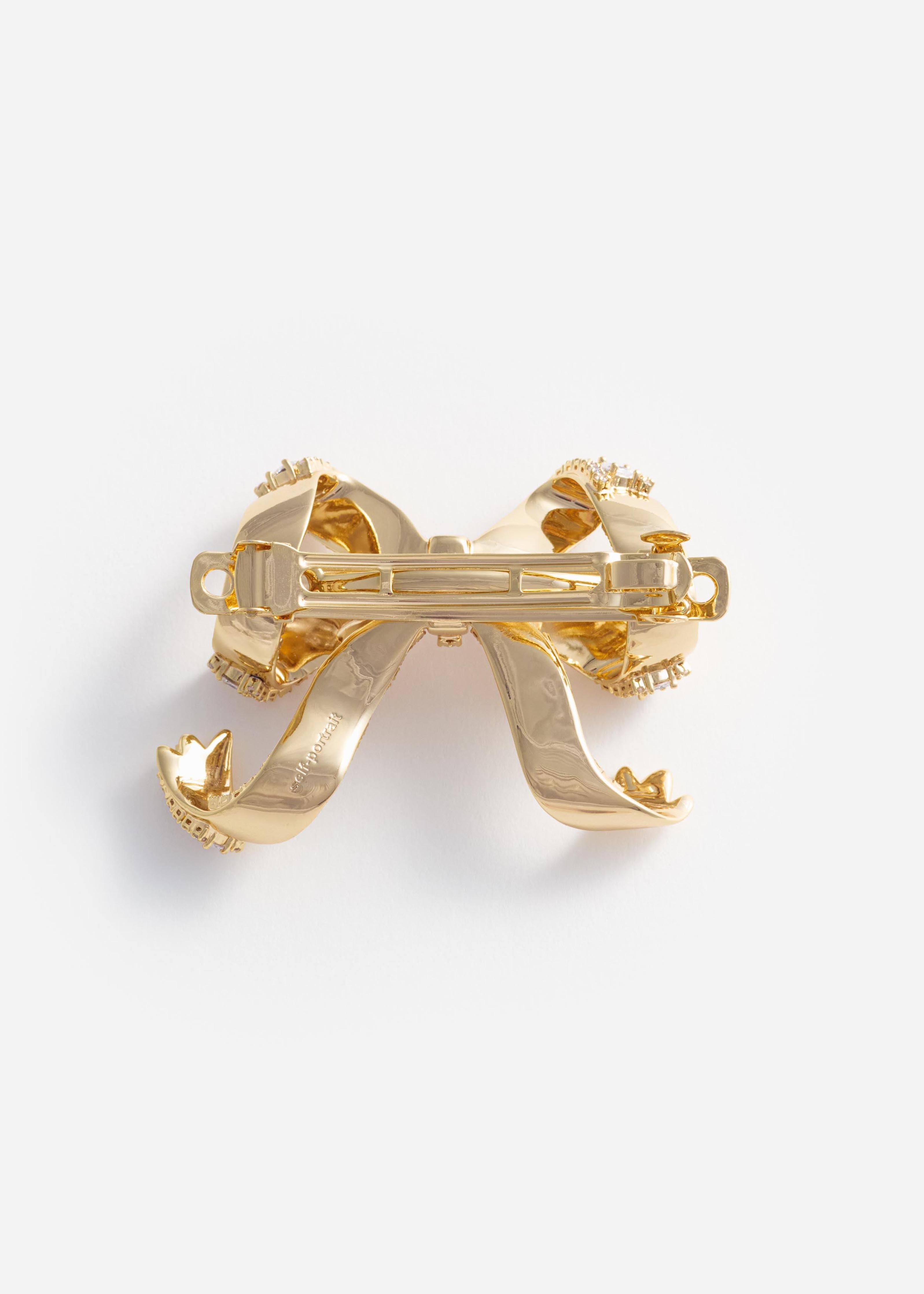 Self-Portrait Gold Crystal Bow Haarspange Gold One Size