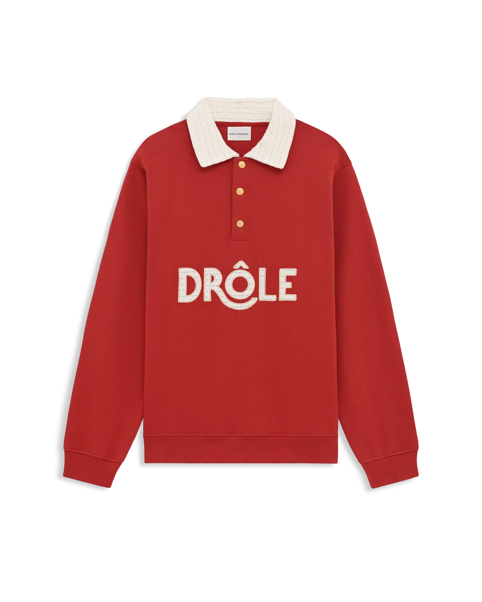 Drôle De Monsieur Polo Drôle Col Crochet Polo Dunkelrot Baumwolle