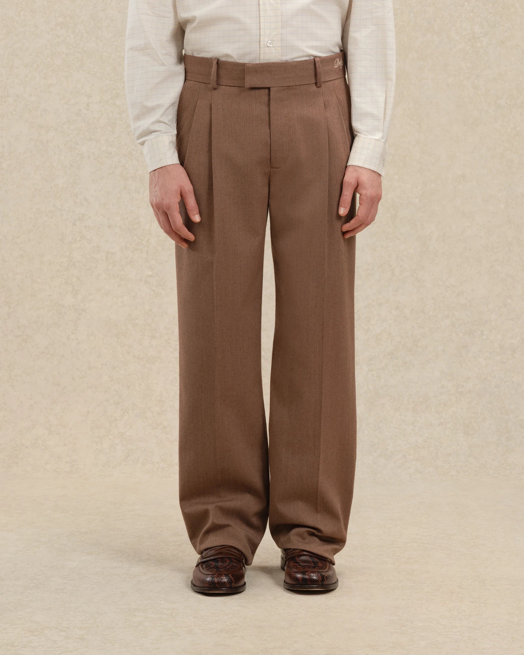 Drôle De Monsieur Pantalon Golfeur Hose Braun Wolle