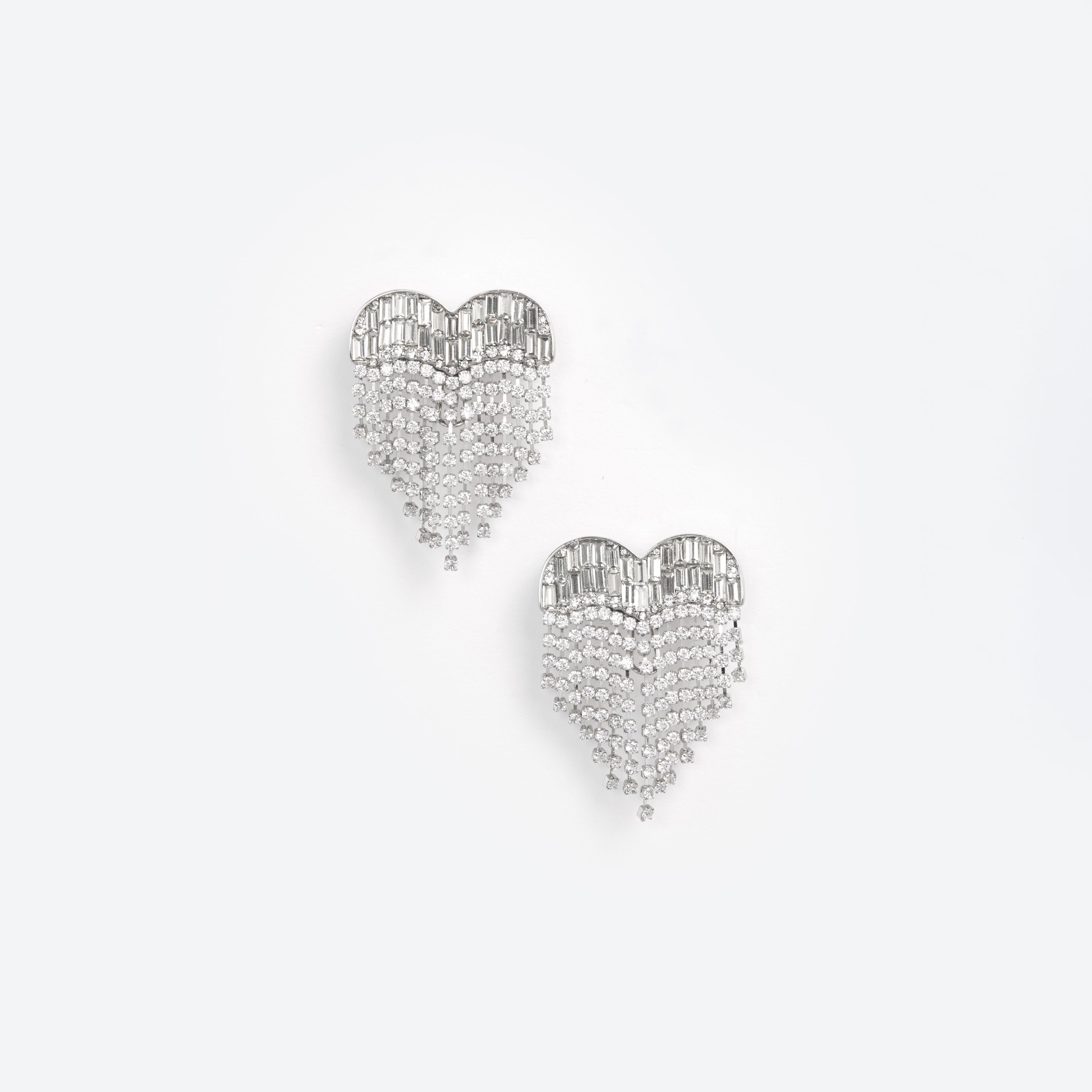 Self Portrait Crystal Heart Ohrringe Silber Kristall