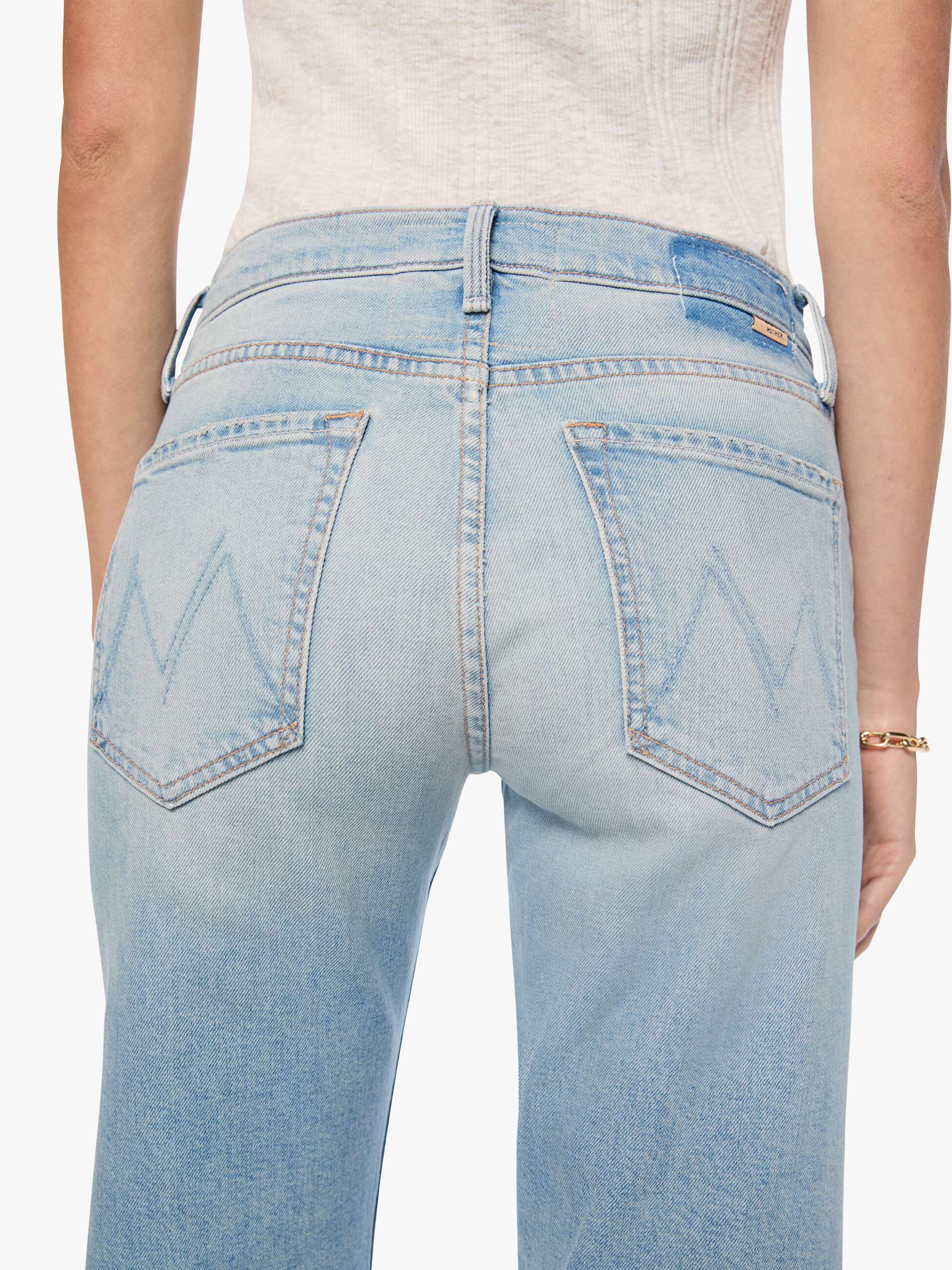 Mother The Newbie Skimp Straight Jeans Hellblau Mid-Rise