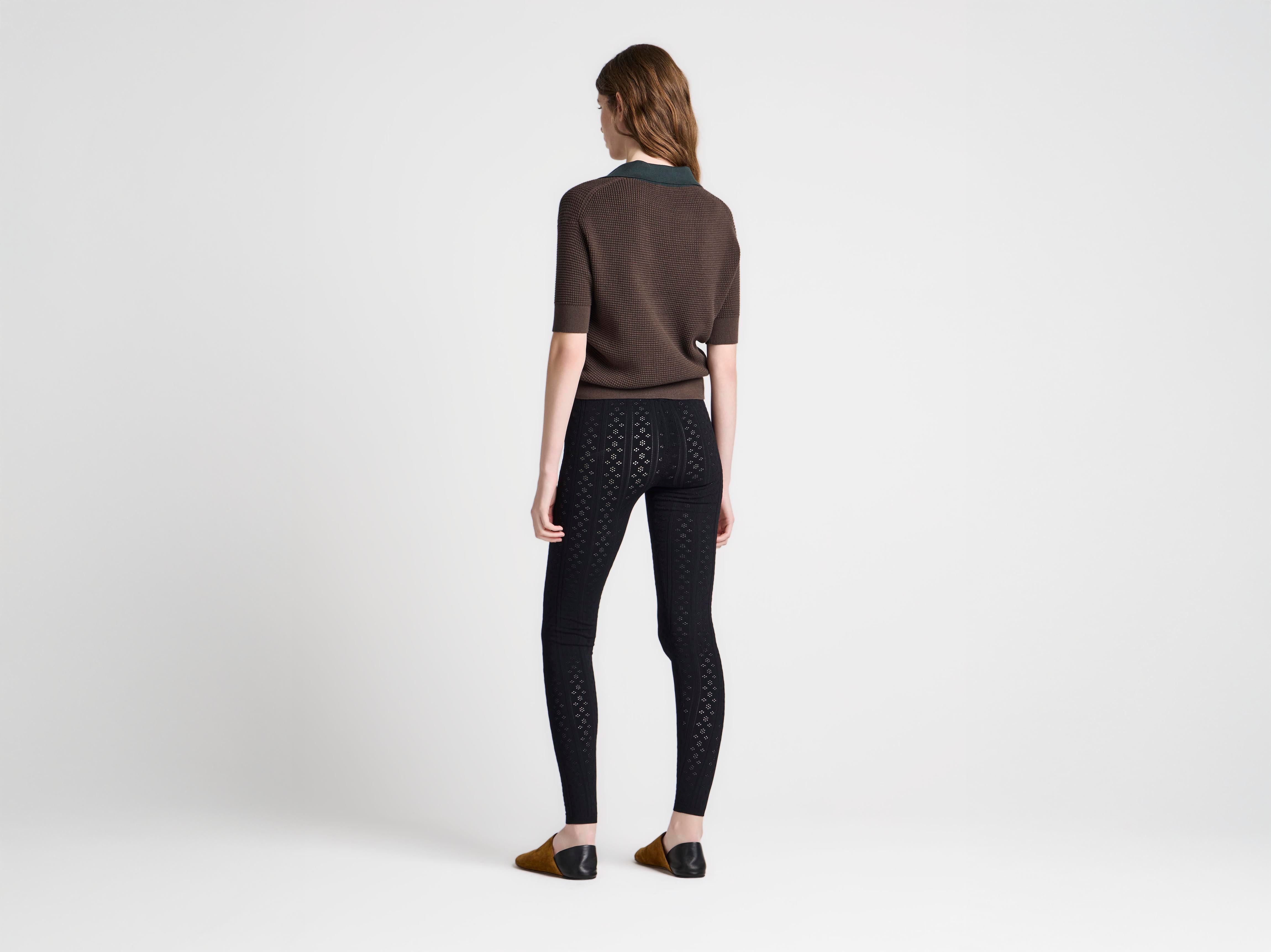 J.W.Anderson Knitwear Pointelle Strickleggings Schwarz Viskose