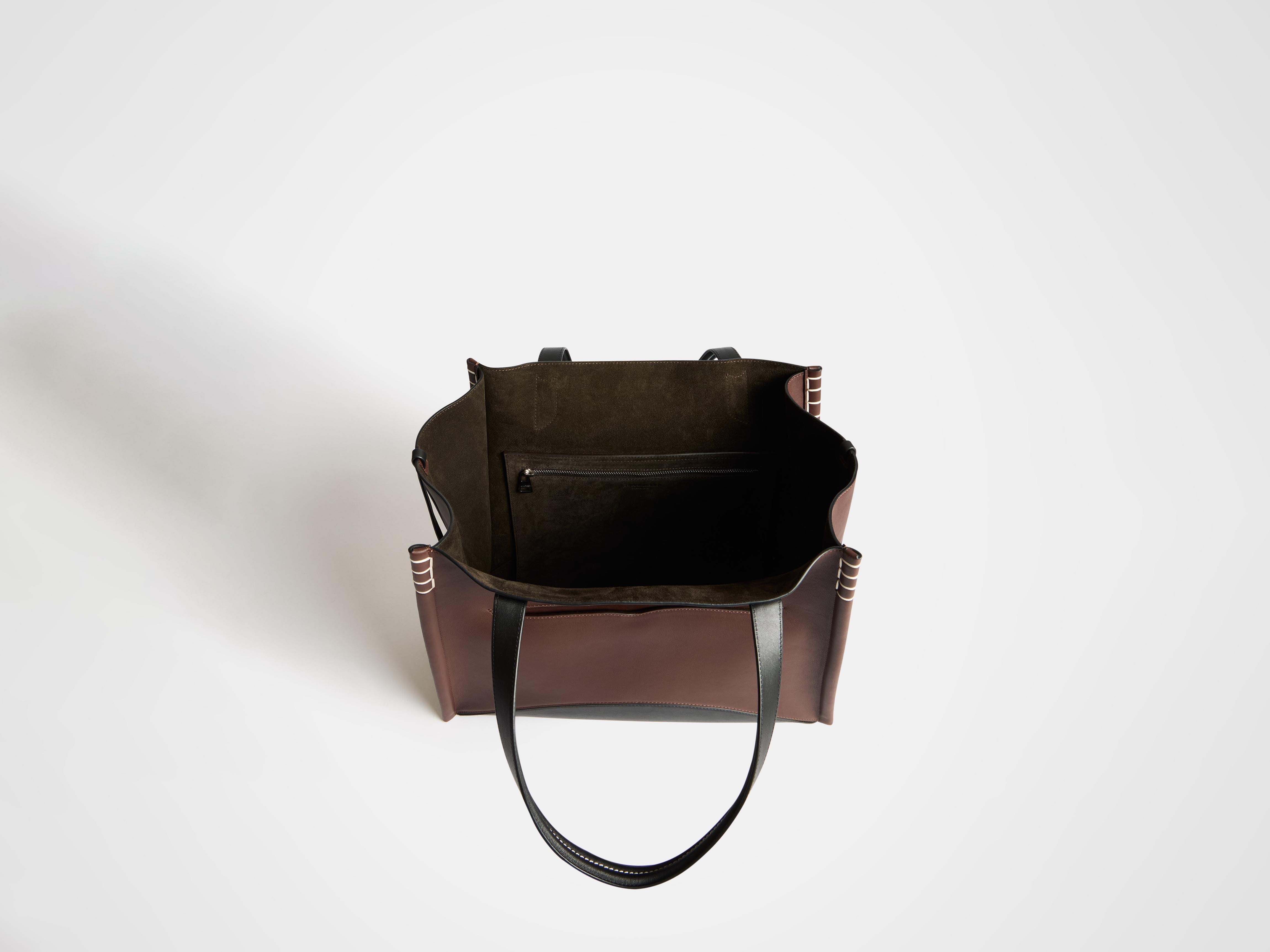 J.W.Anderson Loafer Cabas Tote Bordeaux Schwarz