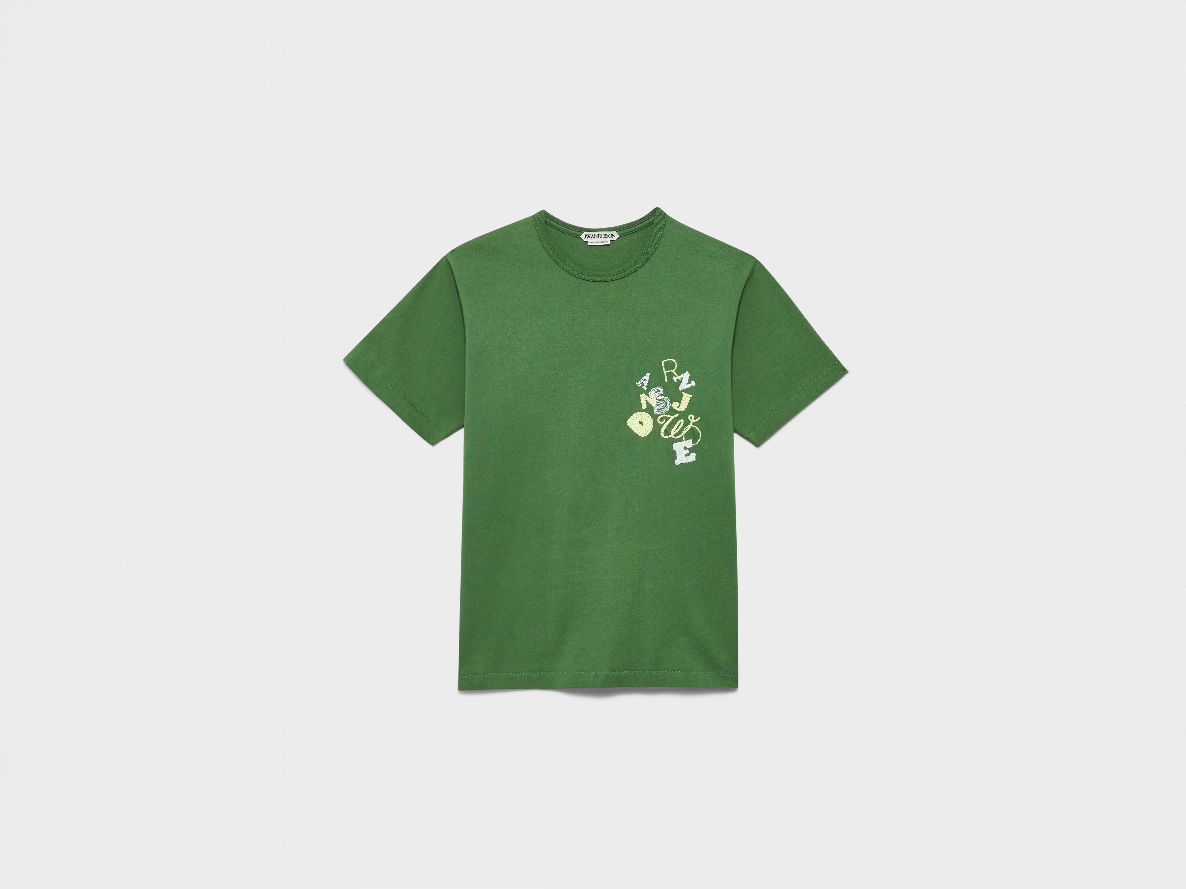 J.W.Anderson Scattered Letters T-Shirt Herren grün Baumwolle