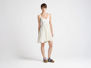 J.W.Anderson Cloque Kleid Ivory Baumwolle Ärmellos Damen