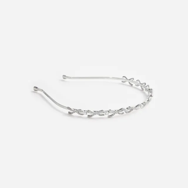 Self Portrait Crystal Bow Headband Silber Kristall One Size