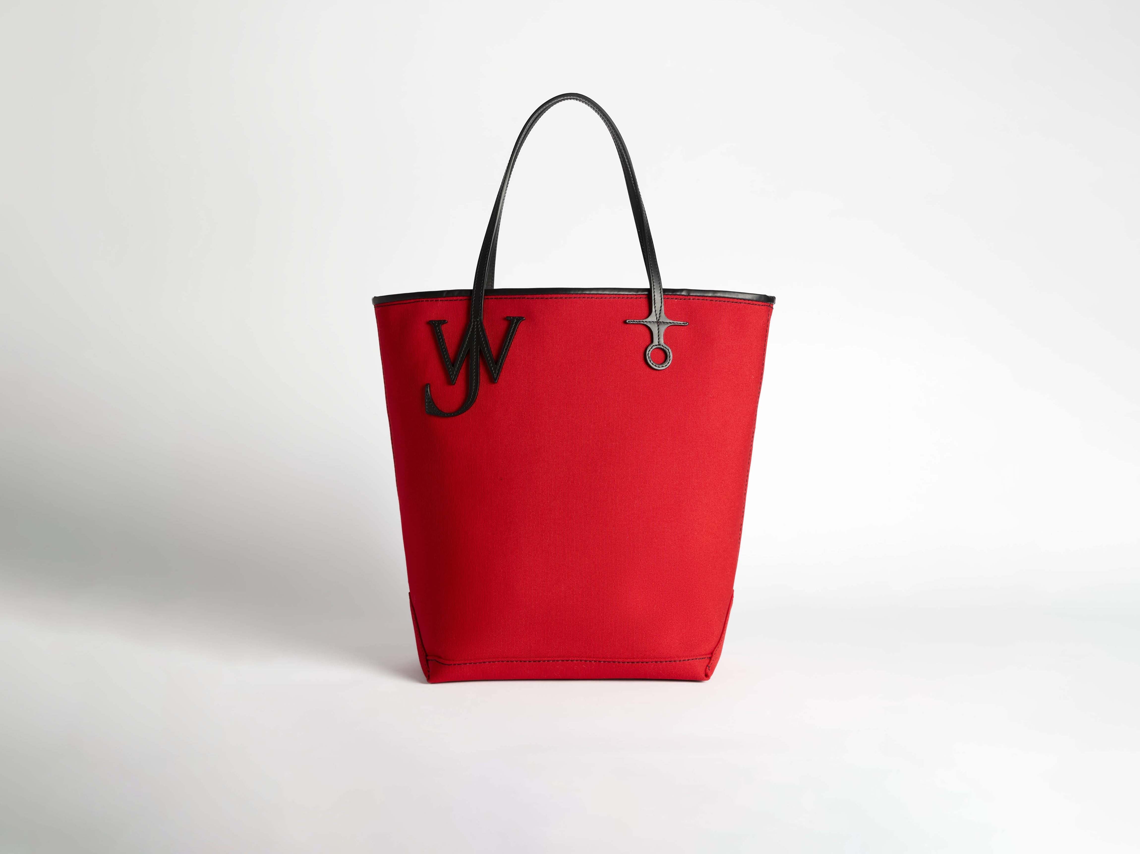 J.W.Anderson Anchor Tote Canvas Leder Rot Large