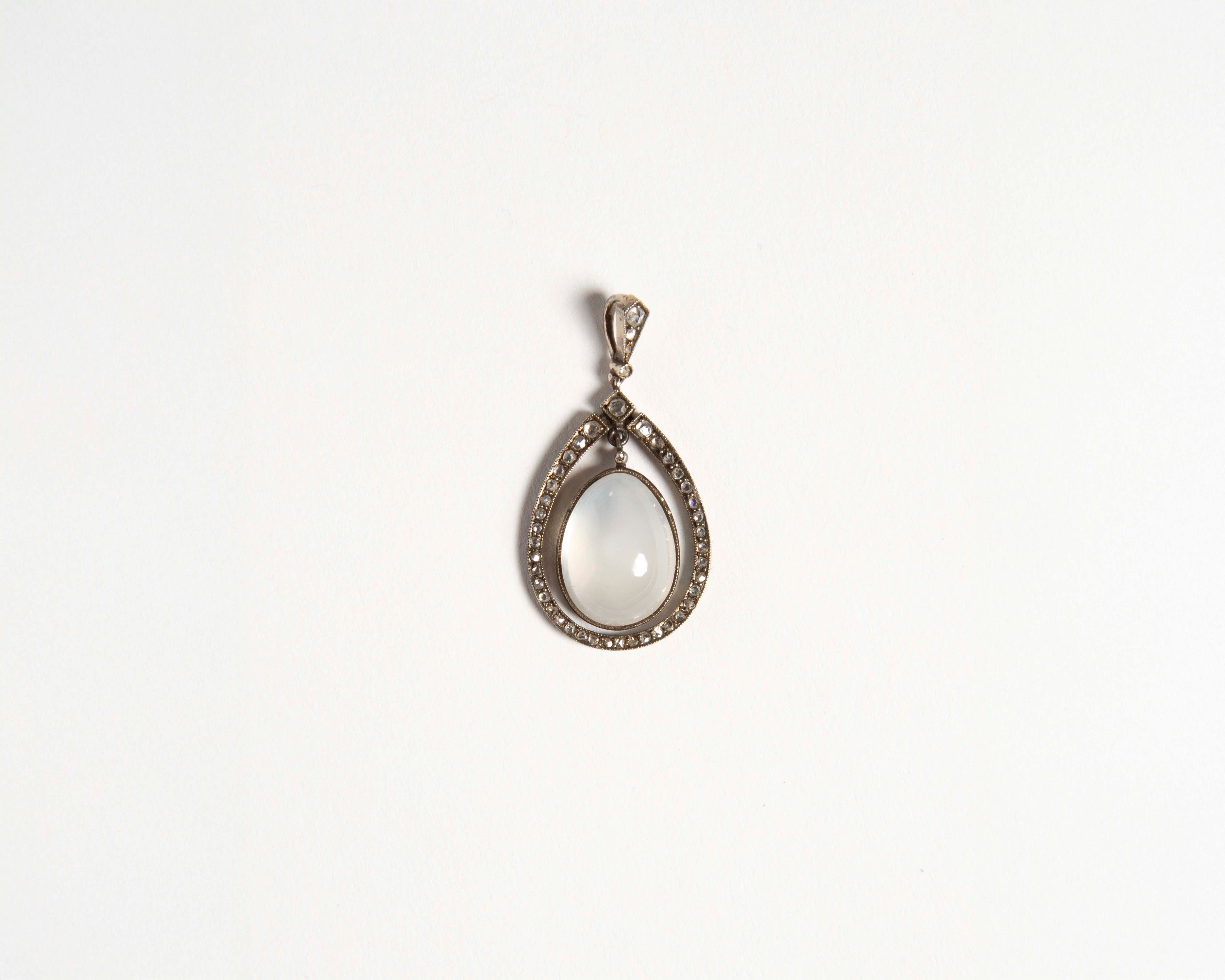 Fabergé Mondstein Diamant Anhänger Pendant
