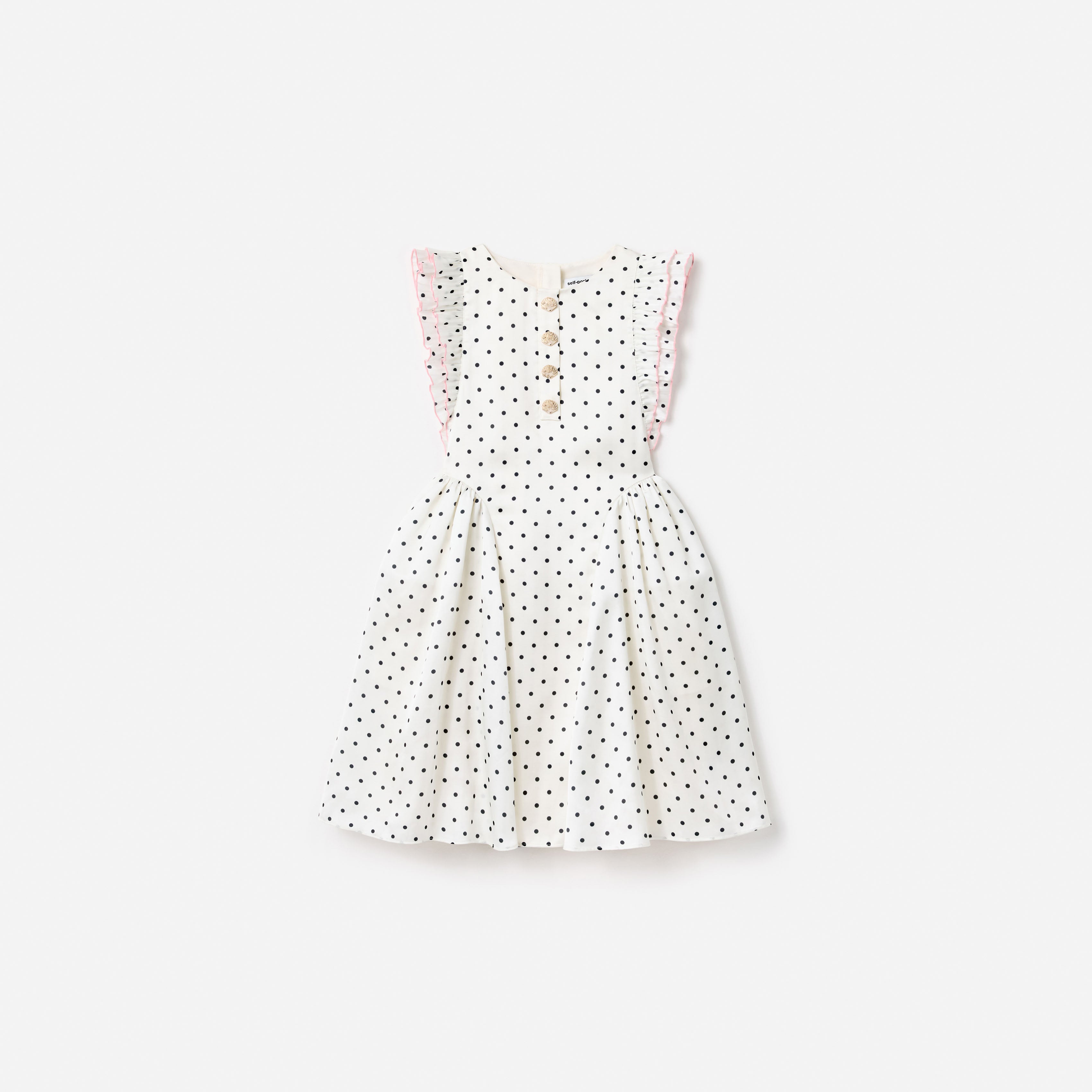 Self Portrait Cream Polka Dot Frill Dress Kinderkleid Creme