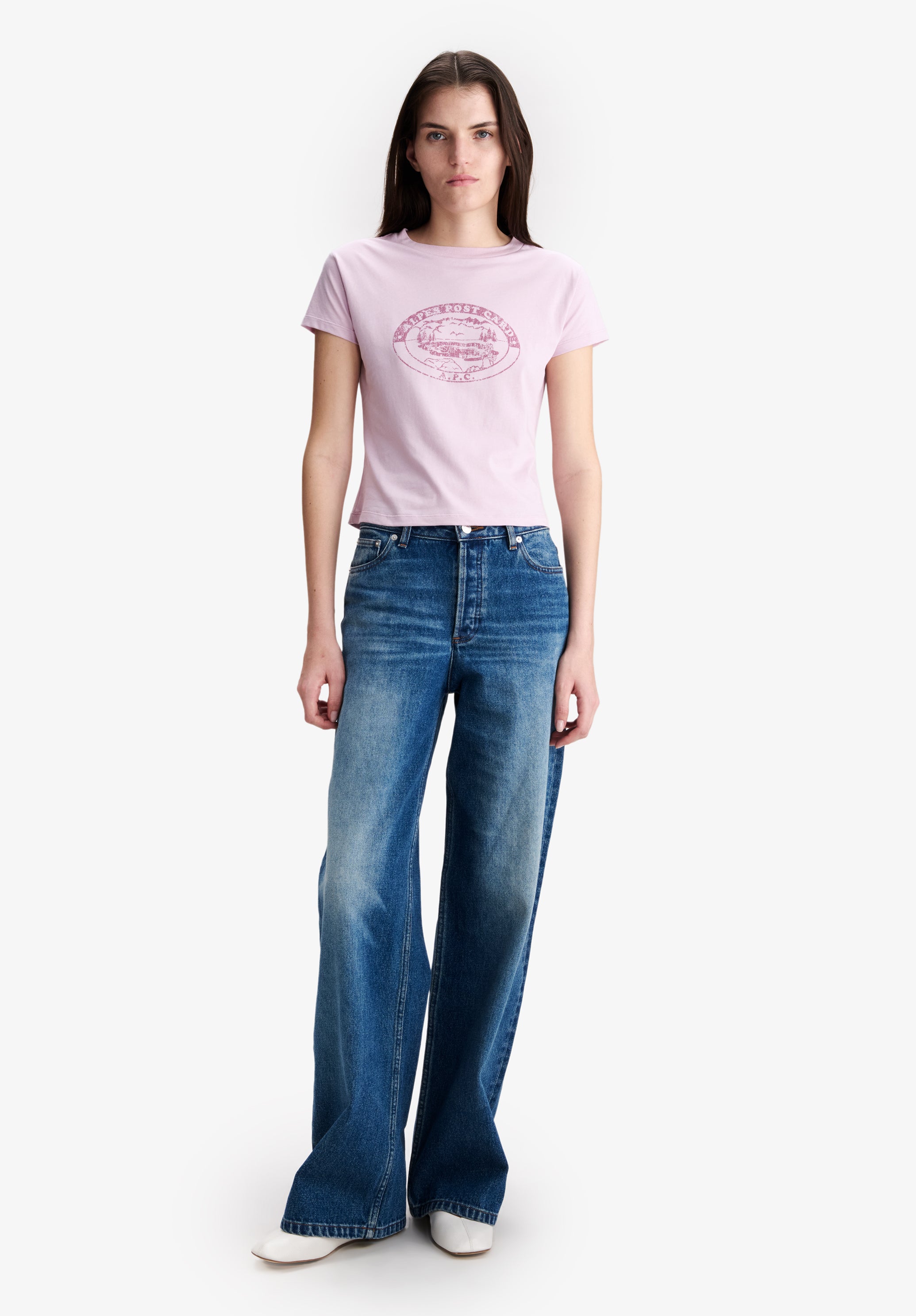 A.P.C. Camping T-Shirt rosa Bio-Baumwolle Vintage